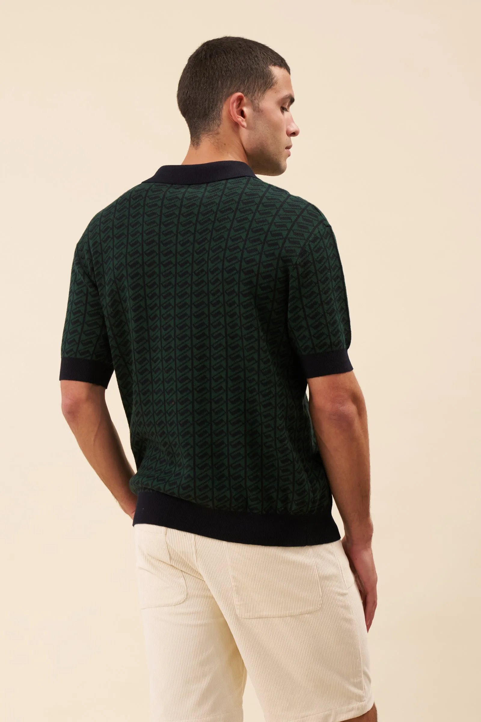 HARRIS KNIT POLO - NAVY/FOREST sold by Bound product image thumbnail 3