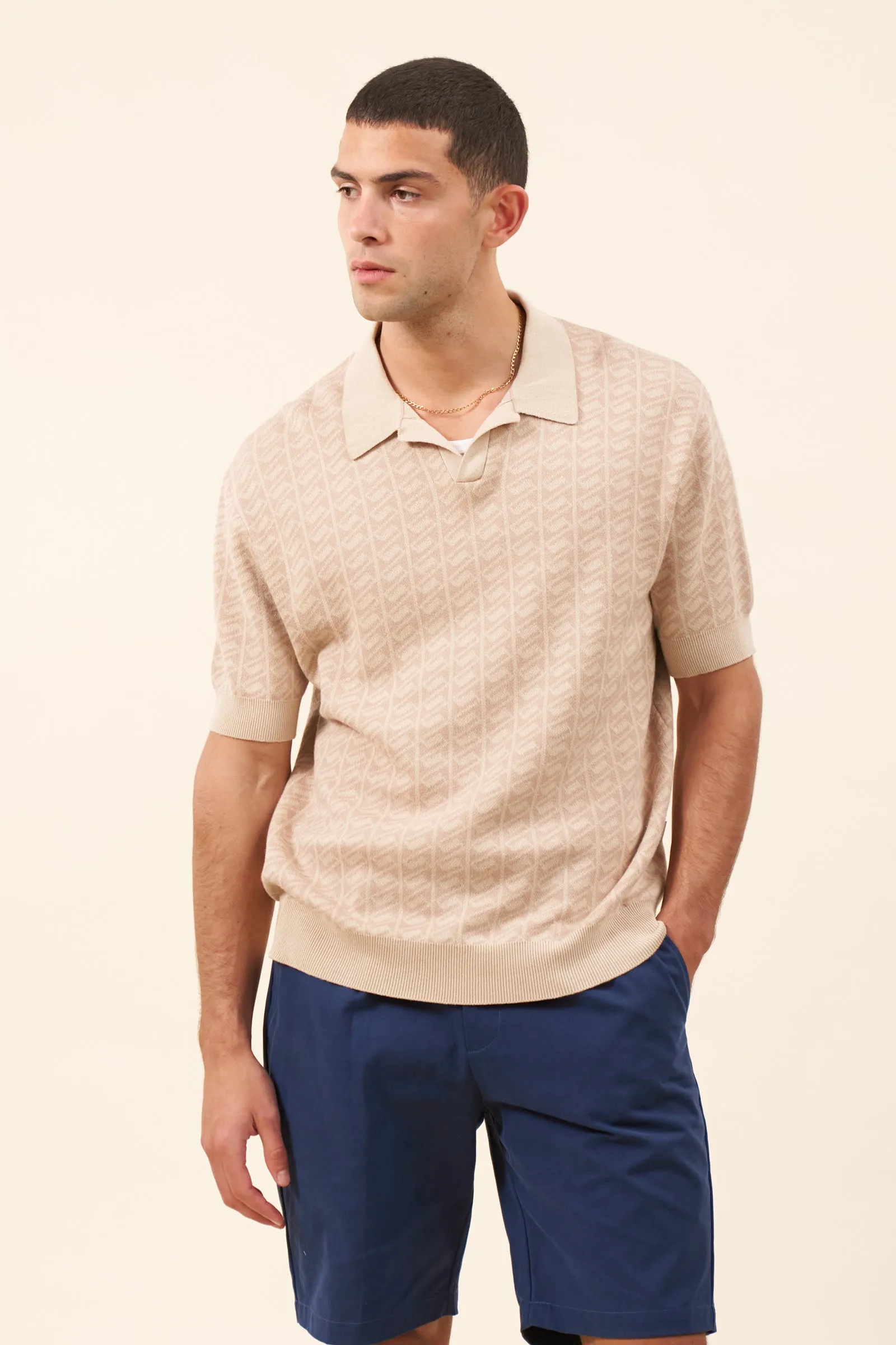 HARRIS KNIT POLO - DESERT SAND sold by Bound
