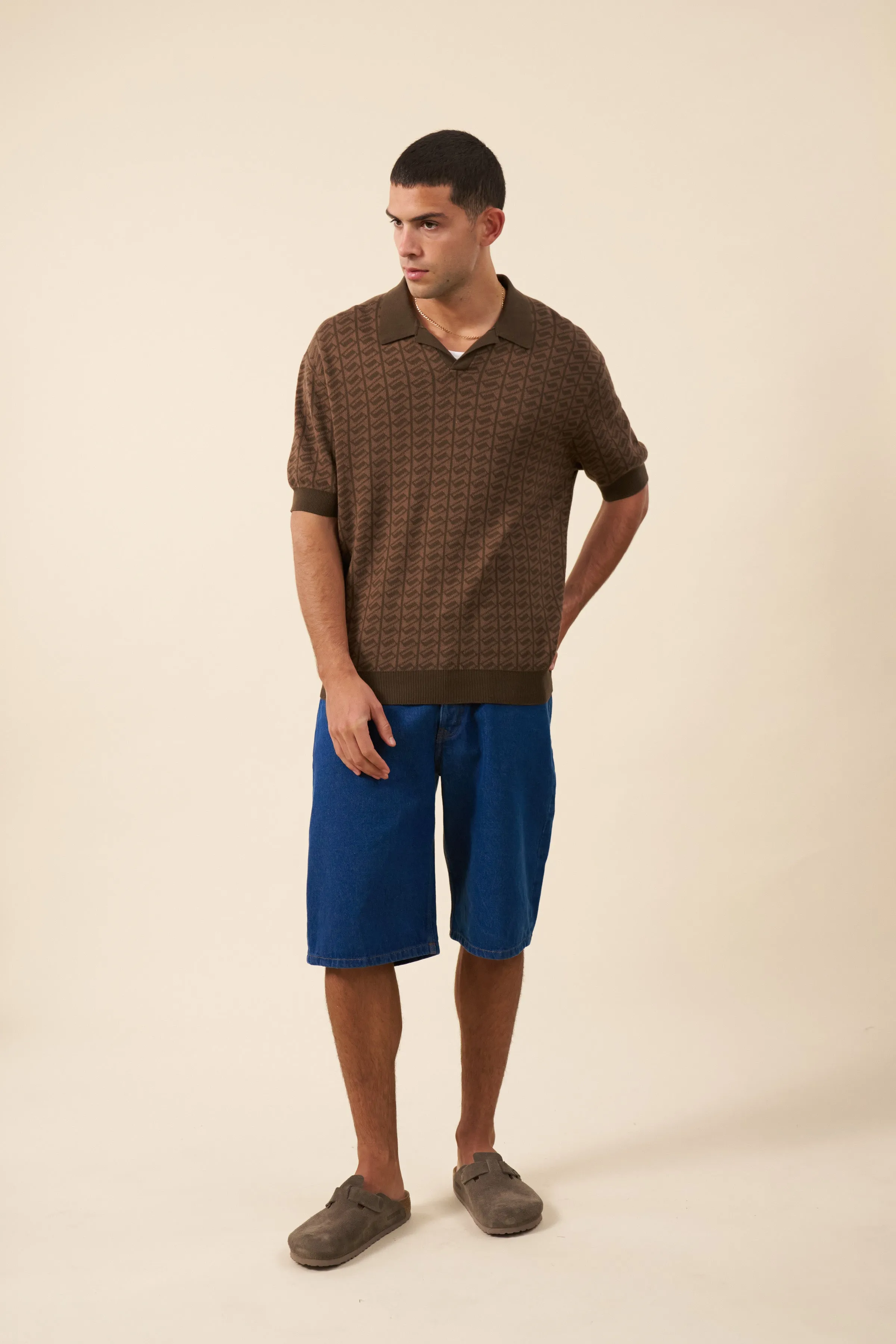 HARRIS KNIT POLO - BROWN BLEND sold by Bound product image thumbnail 4