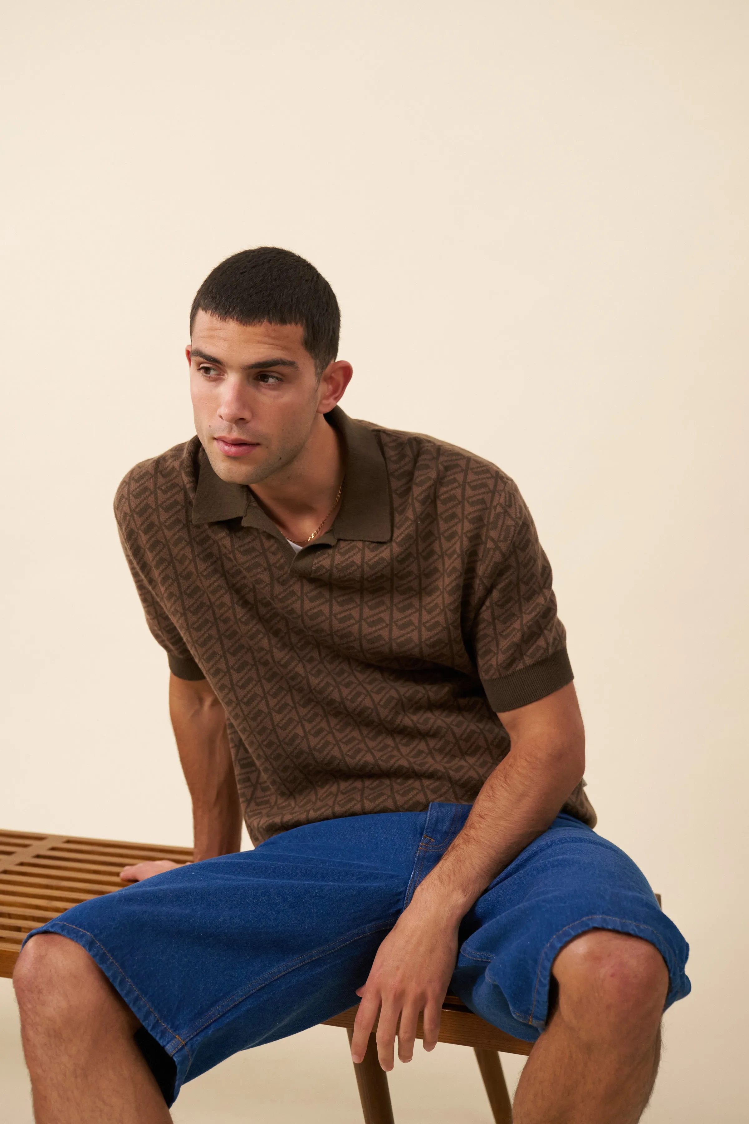 HARRIS KNIT POLO - BROWN BLEND sold by Bound product image thumbnail 3