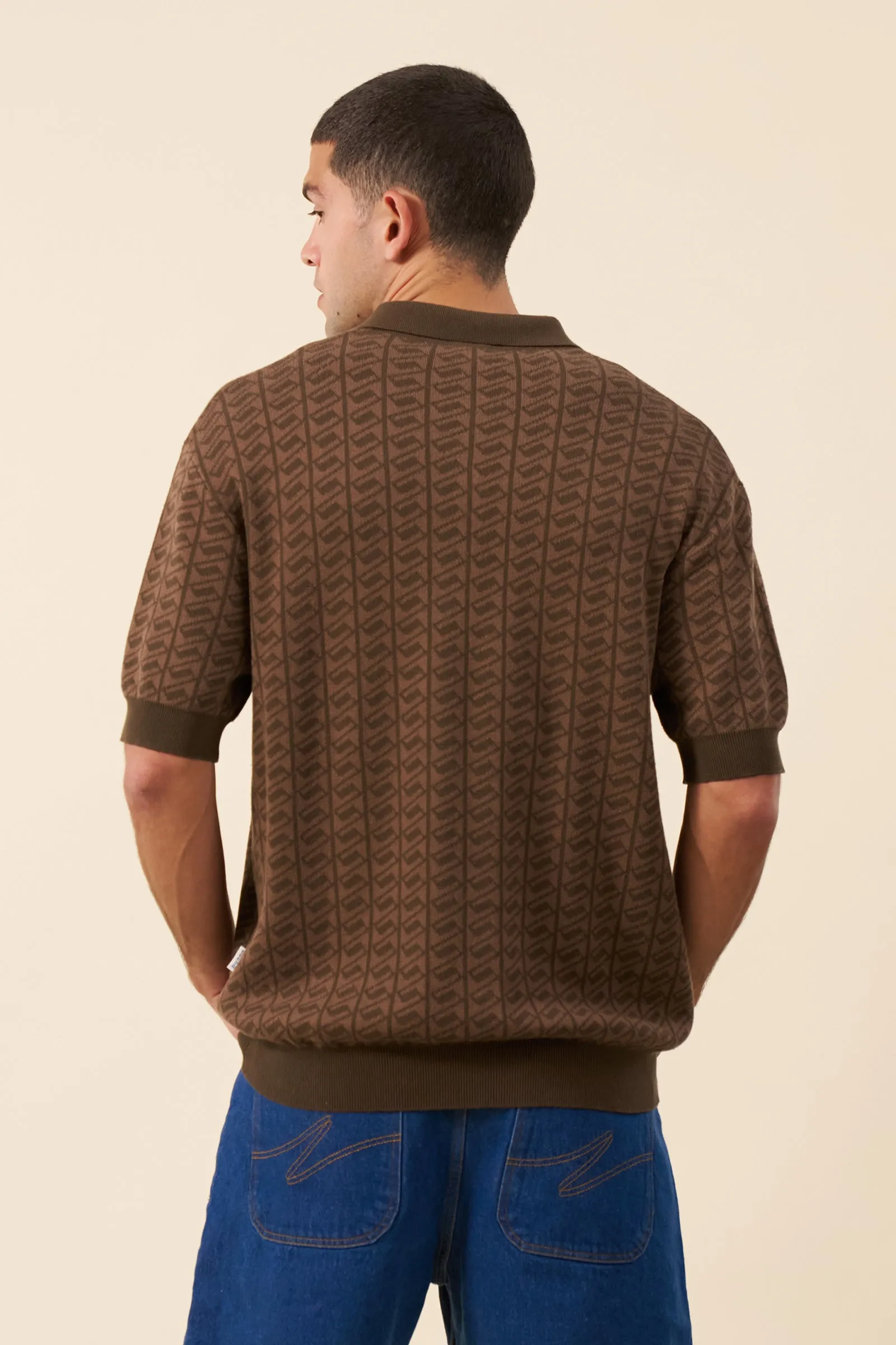 HARRIS KNIT POLO - BROWN BLEND sold by Bound product image thumbnail 5