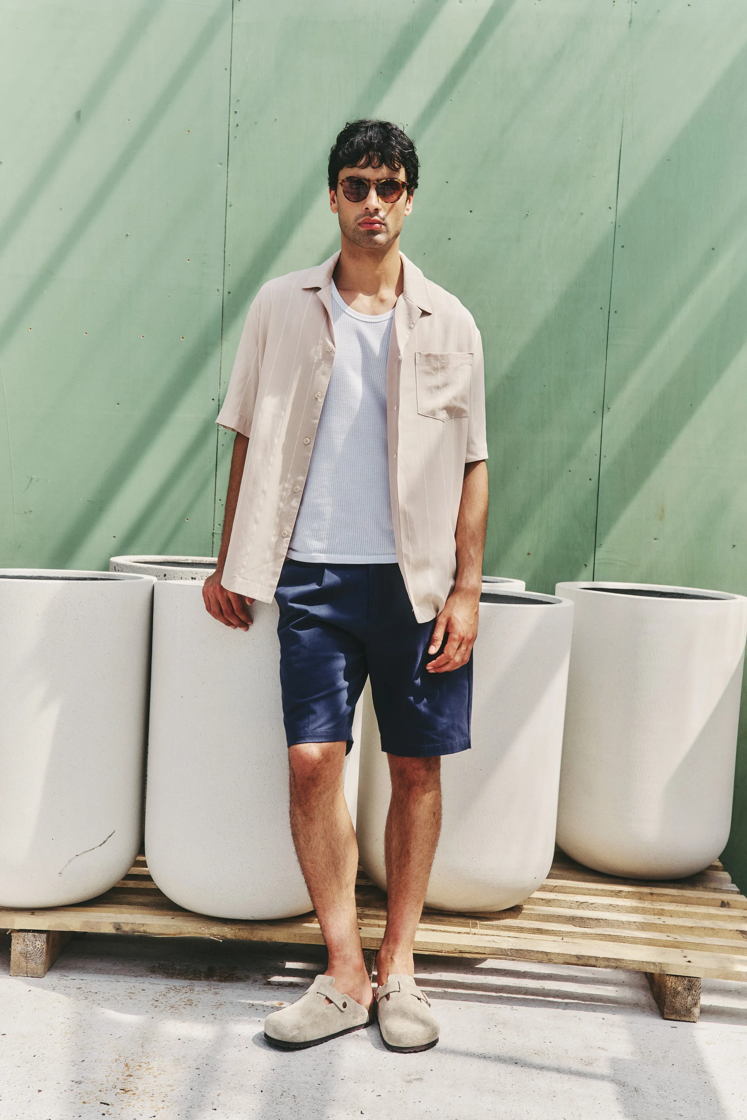 STRIPE TENCEL RAGLAN SHIRT - BEIGE sold by Bound product image thumbnail 2