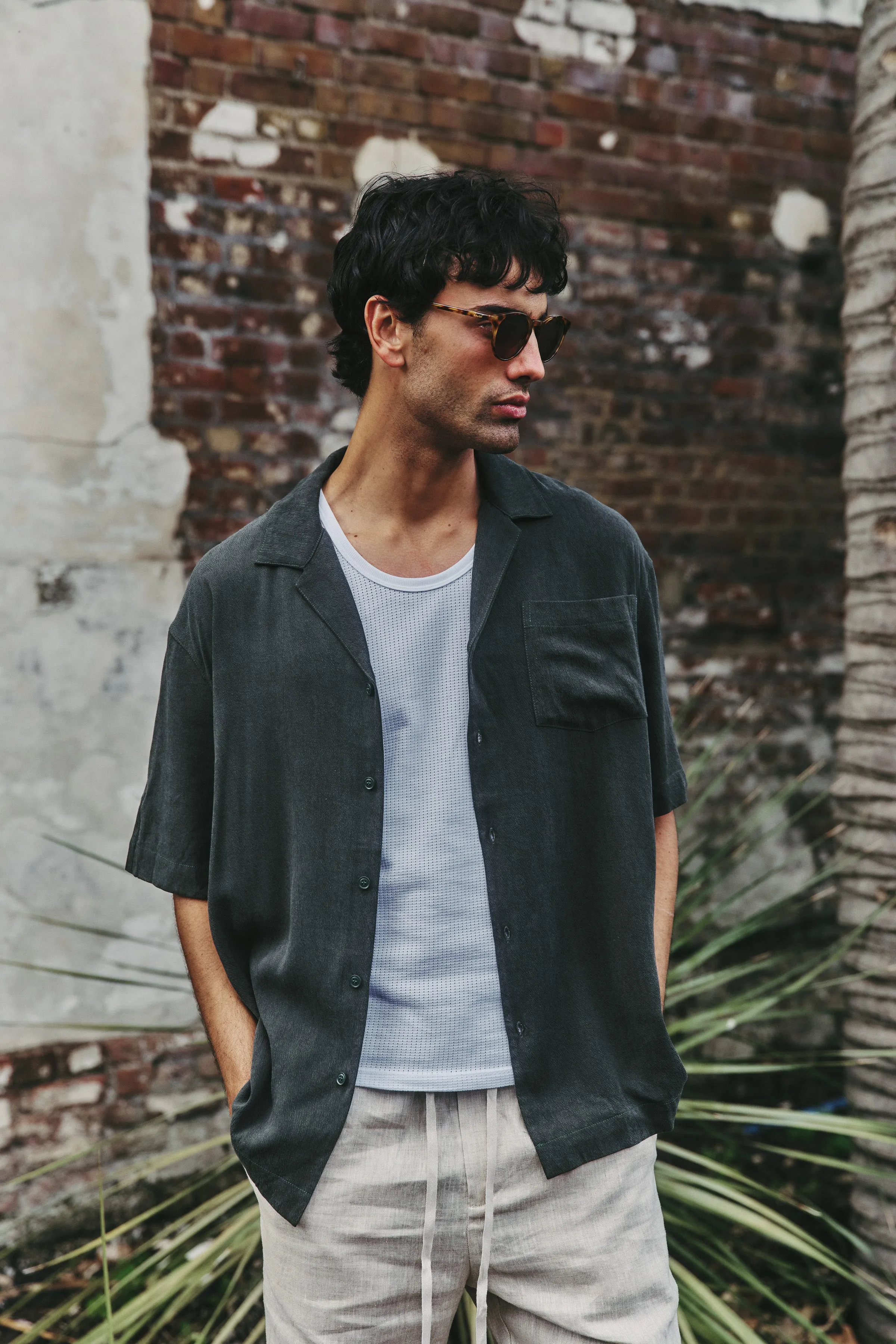 VINTAGE CUPRO CUBAN SHIRT - FOREST sold by Bound product image thumbnail 2