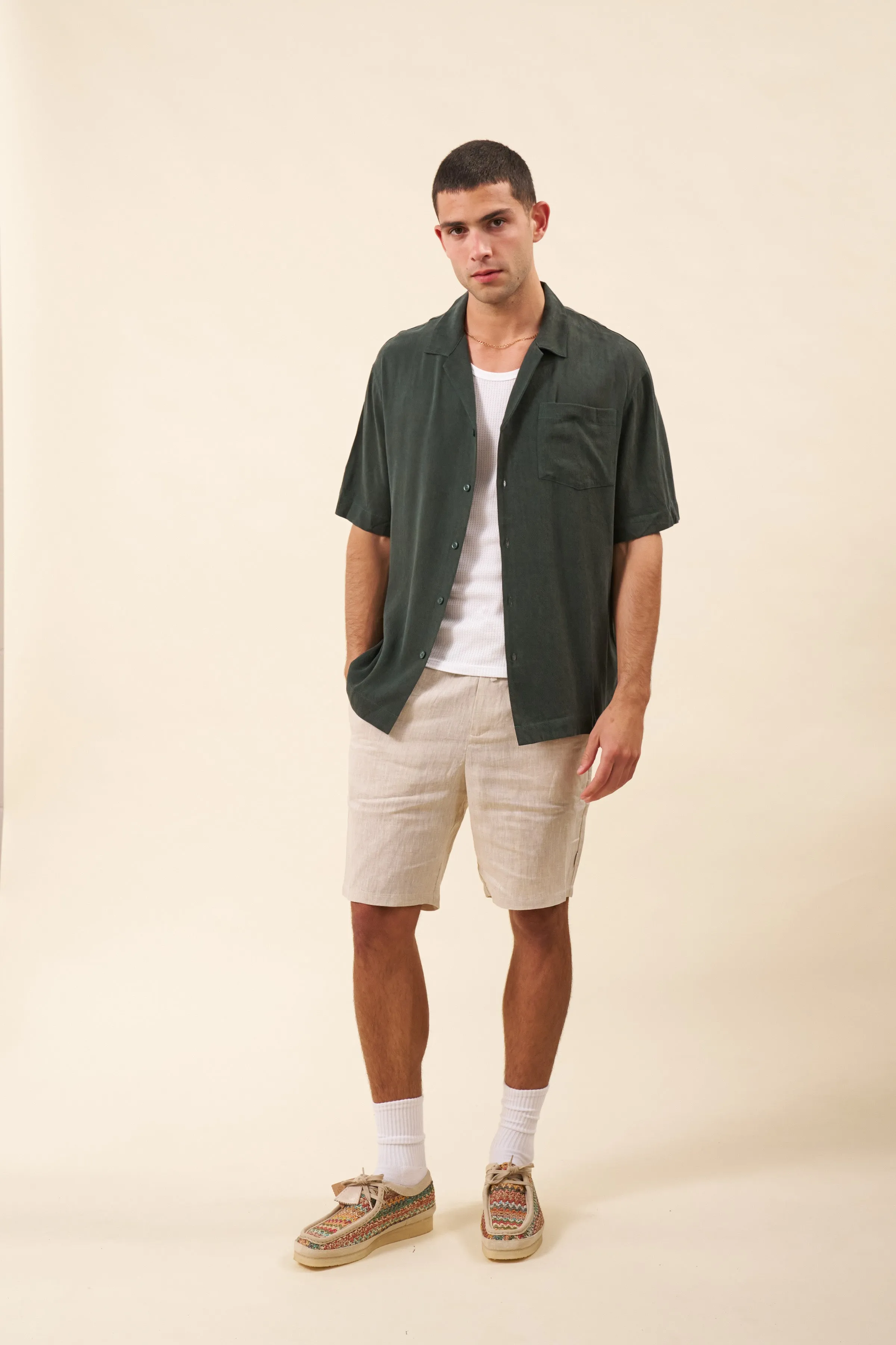 VINTAGE CUPRO CUBAN SHIRT - FOREST sold by Bound product image thumbnail 3