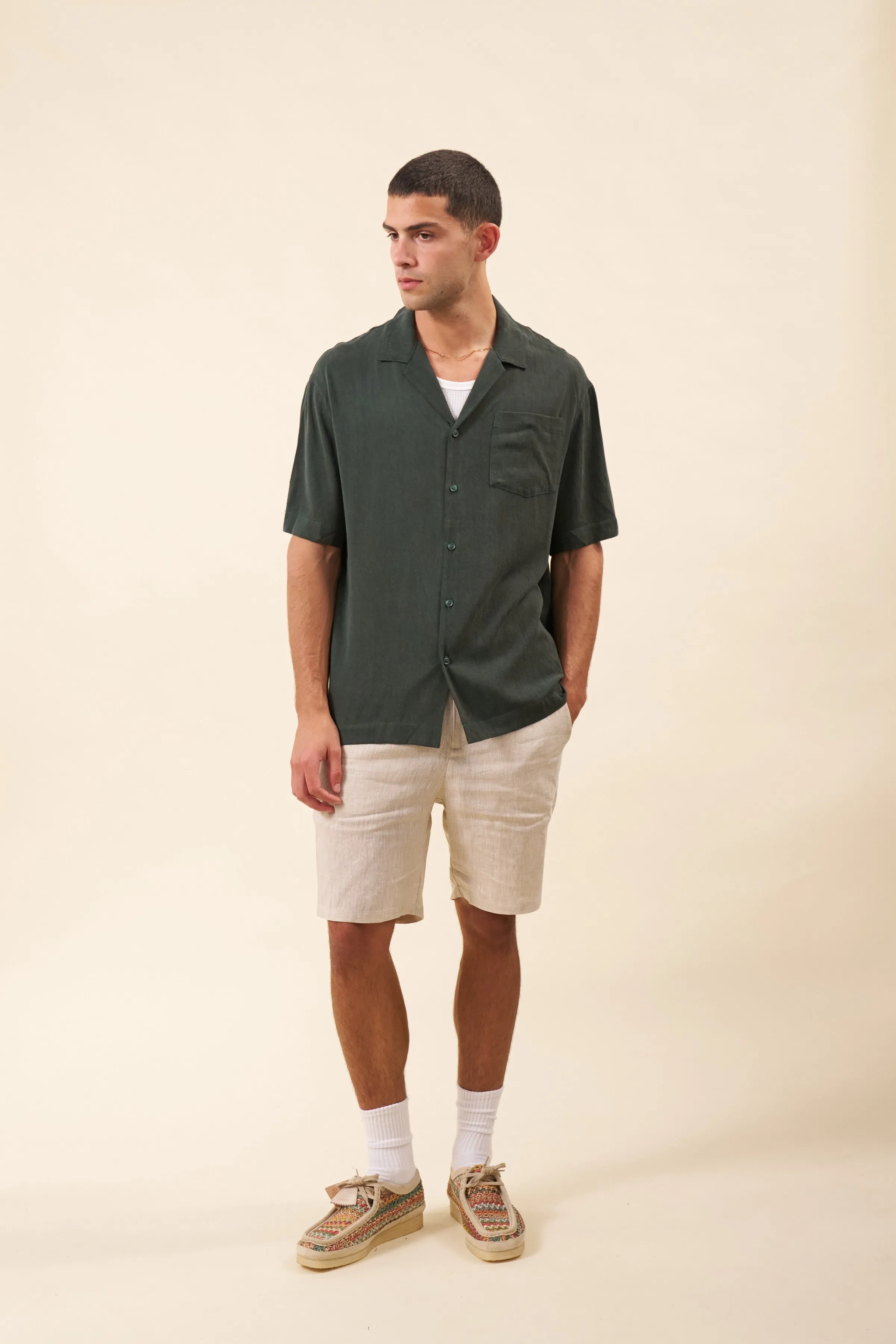 VINTAGE CUPRO CUBAN SHIRT - FOREST sold by Bound product image thumbnail 5