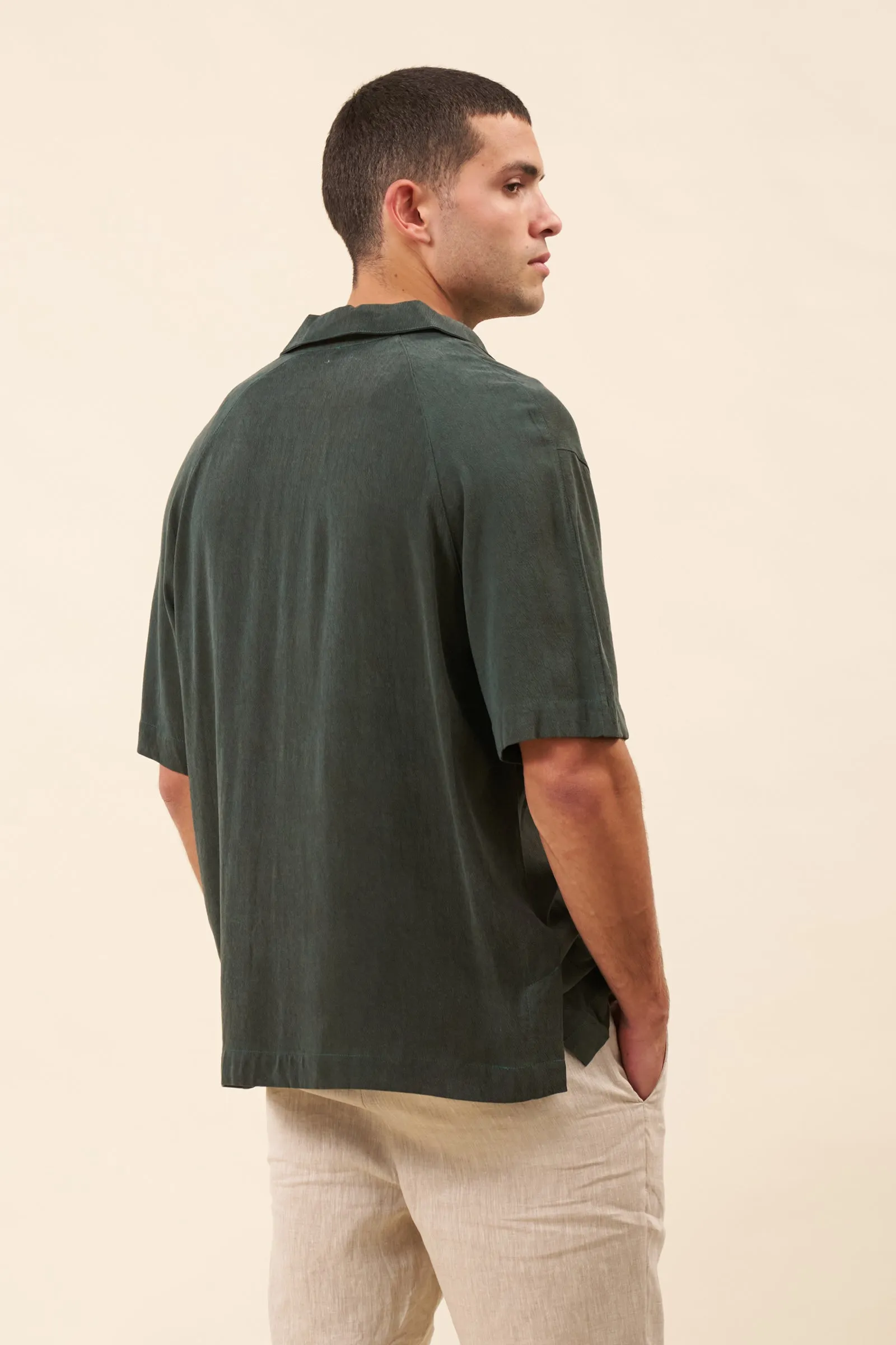 VINTAGE CUPRO CUBAN SHIRT - FOREST sold by Bound product image thumbnail 4