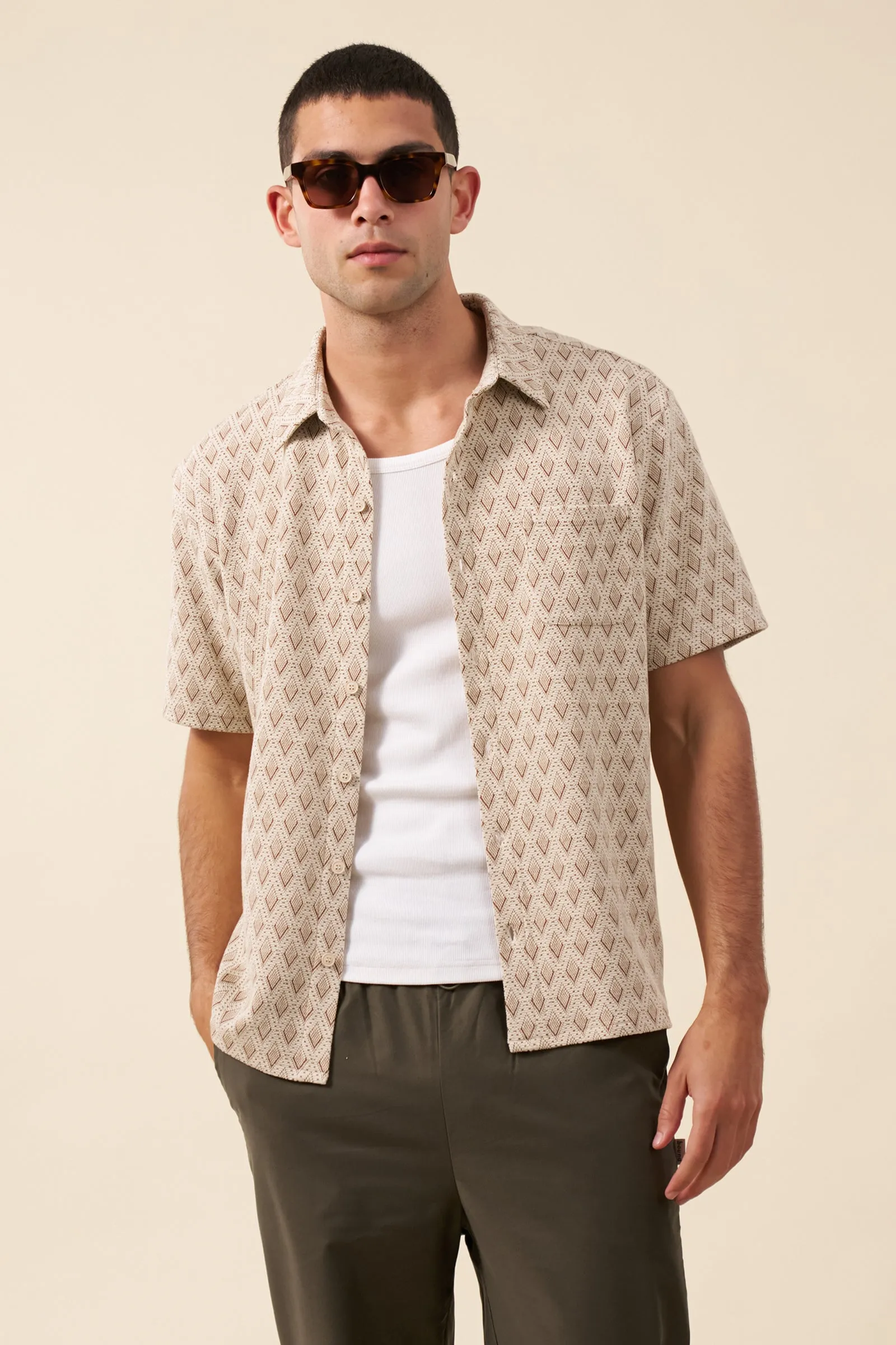 ROMAN WOVEN POLO - ECRU sold by Bound