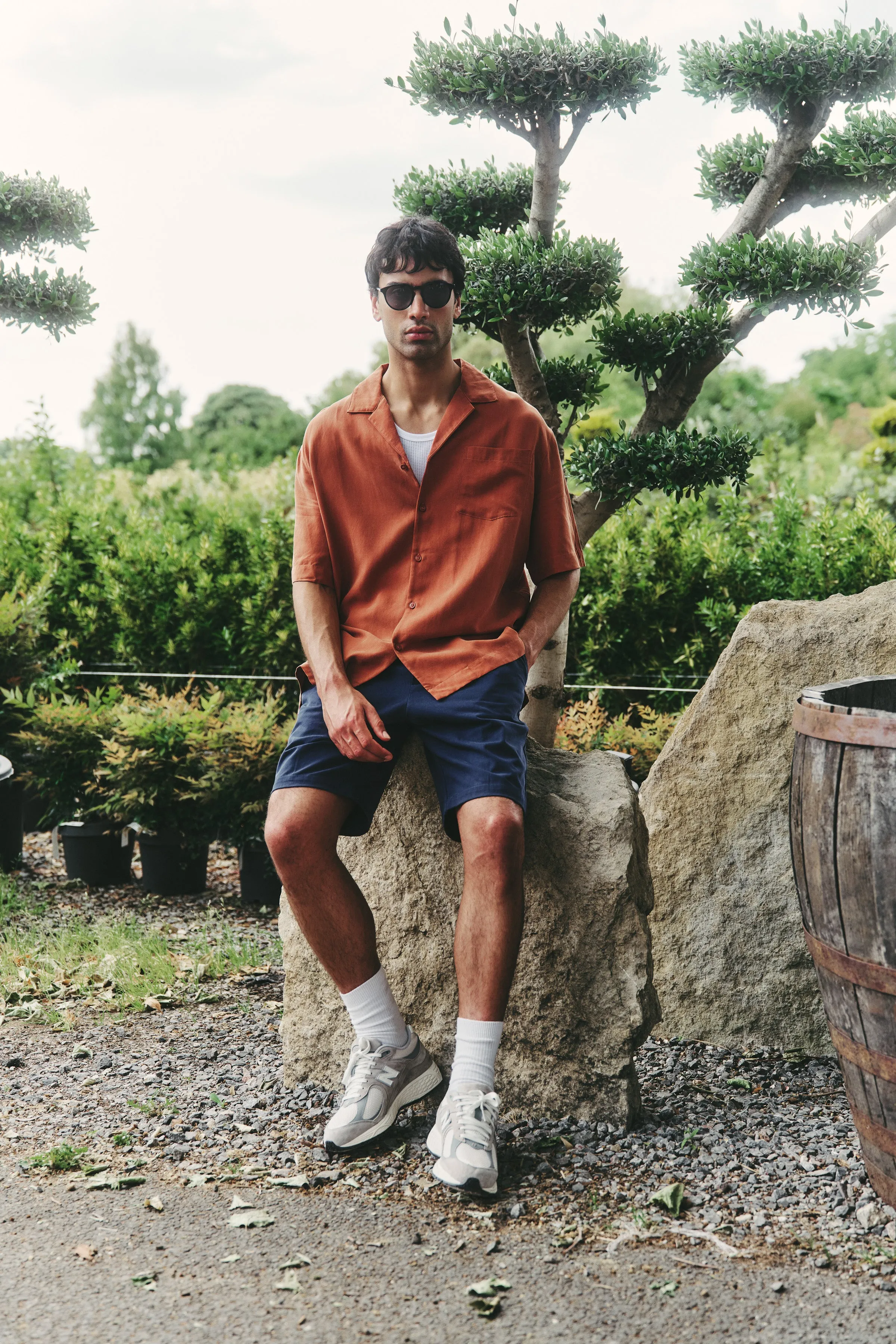 ALFAMA LINEN SHORTS - NAVY sold by Bound product image thumbnail 2