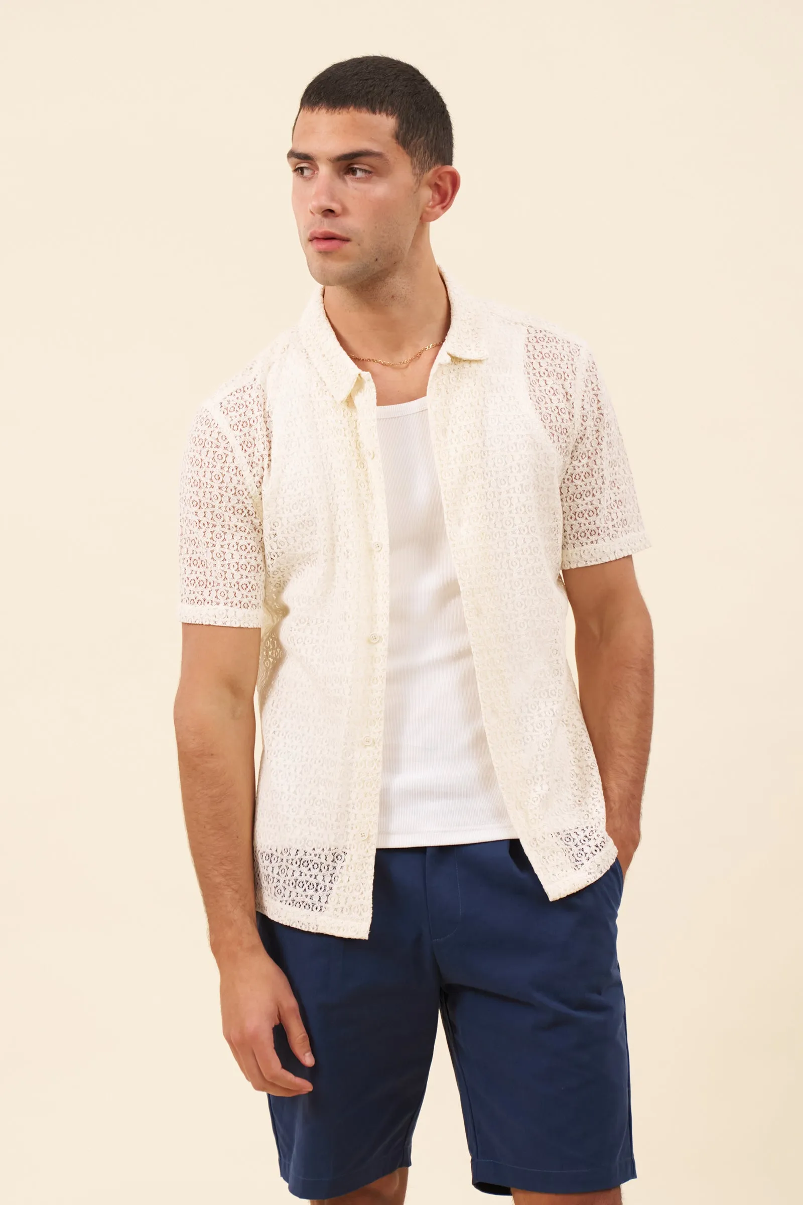 CAPRI LACE SHIRT - ECRU sold by Bound