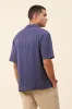STRIPE TENCEL RAGLAN SHIRT - NAVY sold by Bound