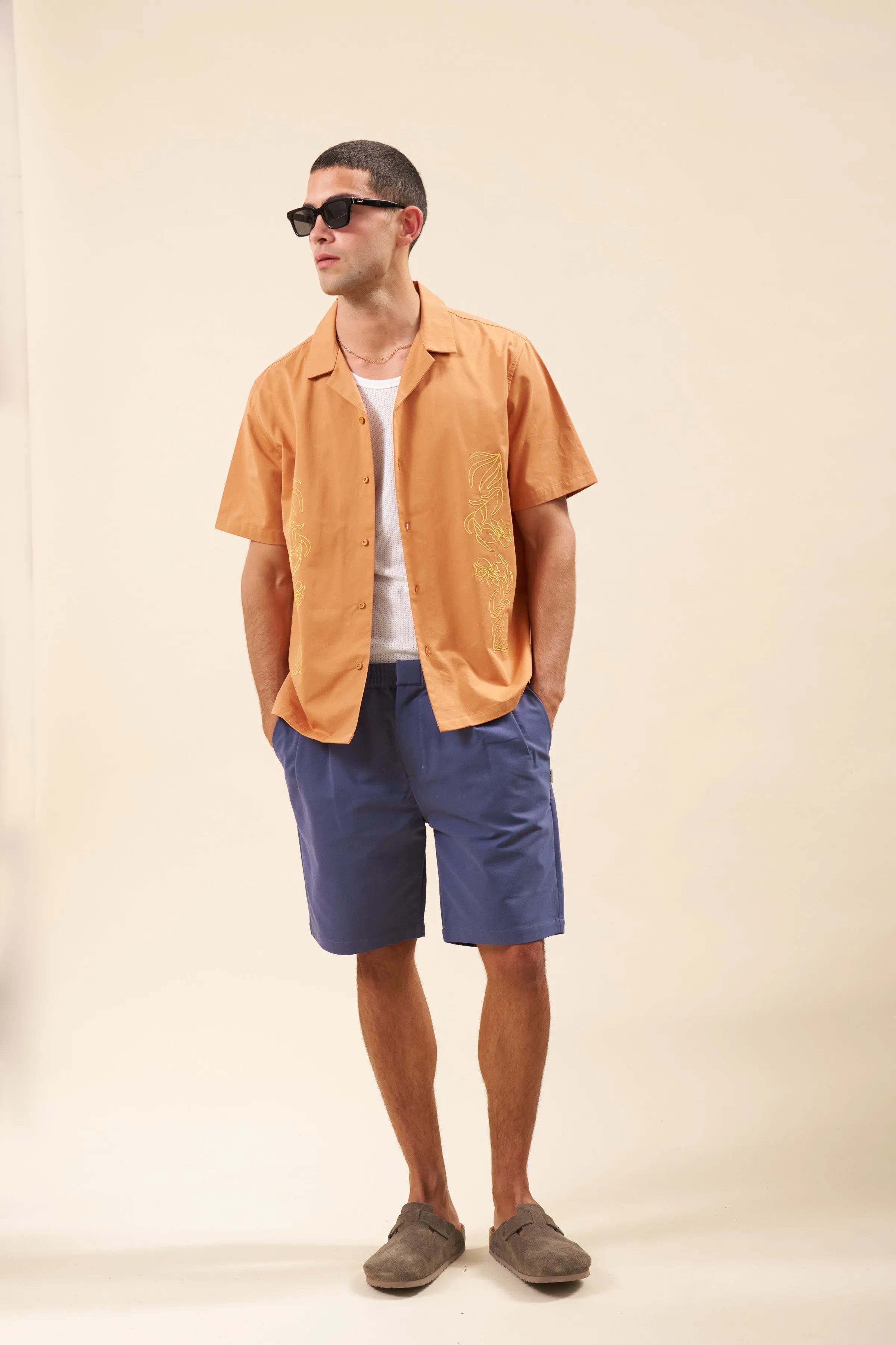 FLORAL EMBROIDERED SHIRT - RUST sold by Bound product image thumbnail 3