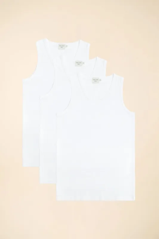 SUSTAIN WHITE CROCHET VEST - 3 PACK sold by Bound