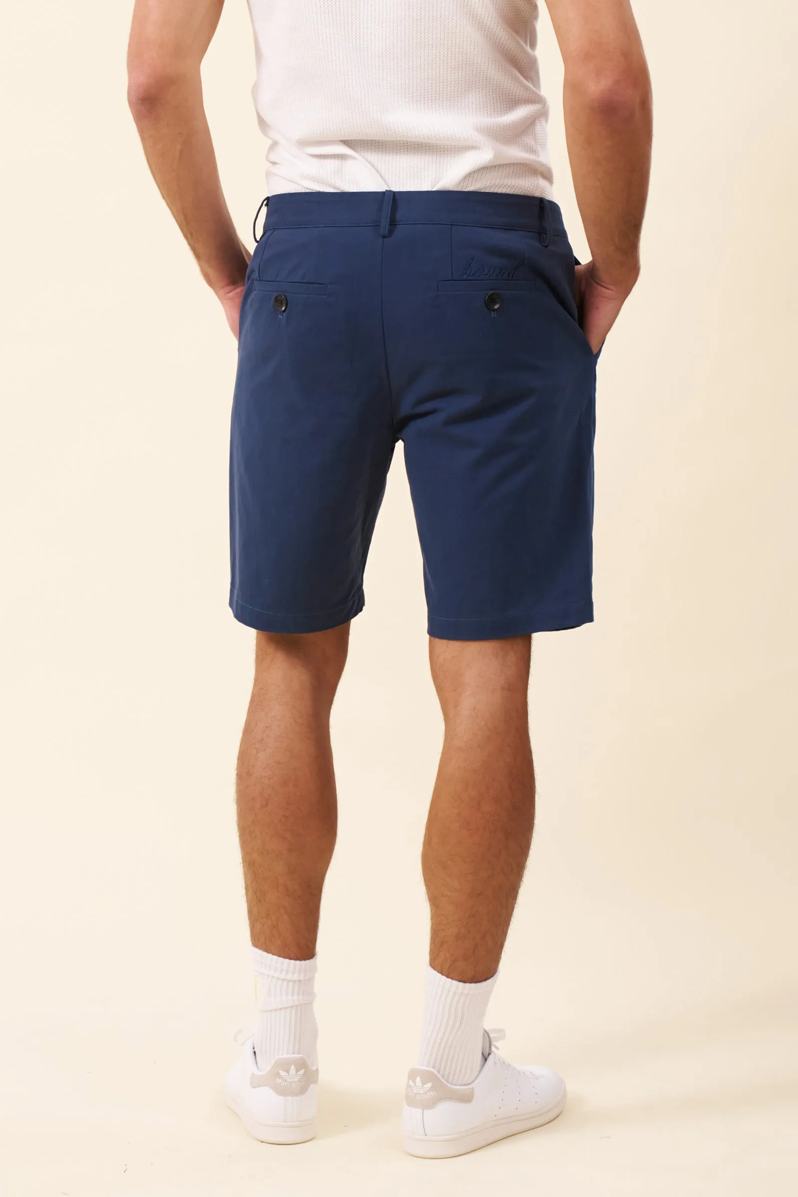 PLEAT SMART CANVAS SHORTS - NAVY sold by Bound product image thumbnail 4