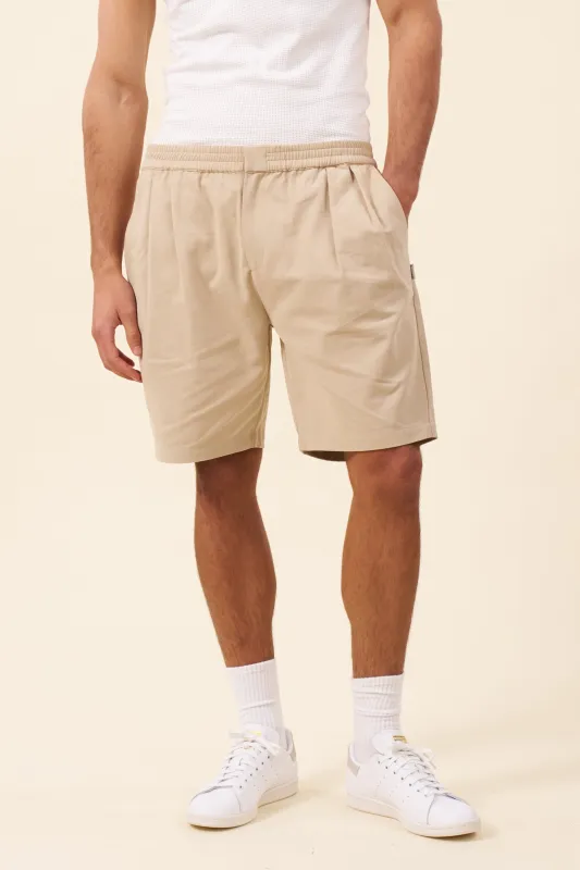 PEACHED CANVAS SHORTS - SAND sold by Bound