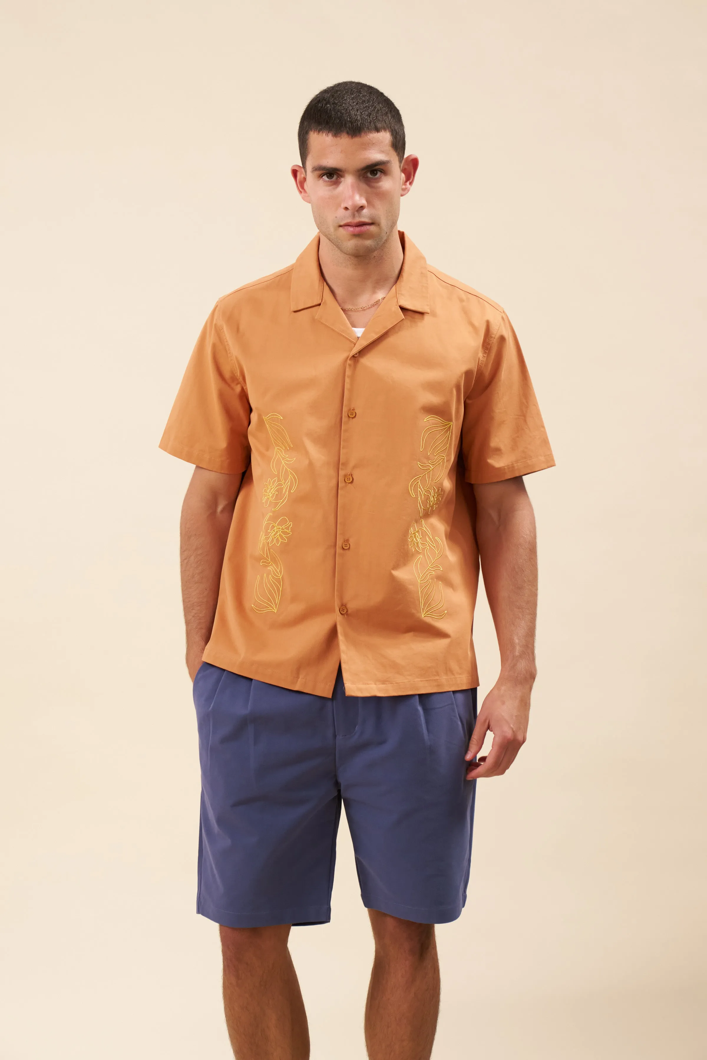 PEACHED CANVAS SHORTS - MID BLUE sold by Bound product image thumbnail 3