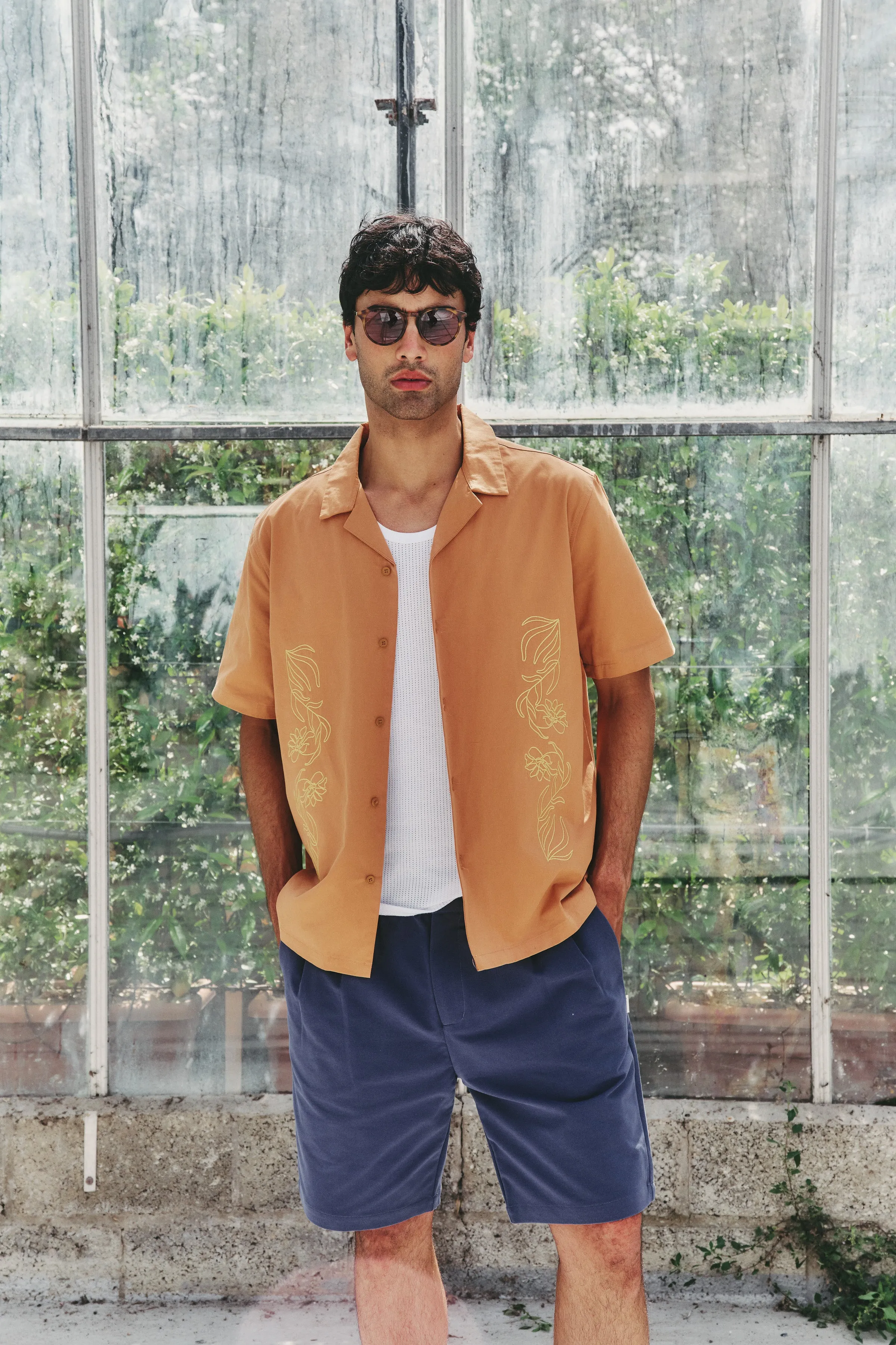 PEACHED CANVAS SHORTS - MID BLUE sold by Bound product image thumbnail 2