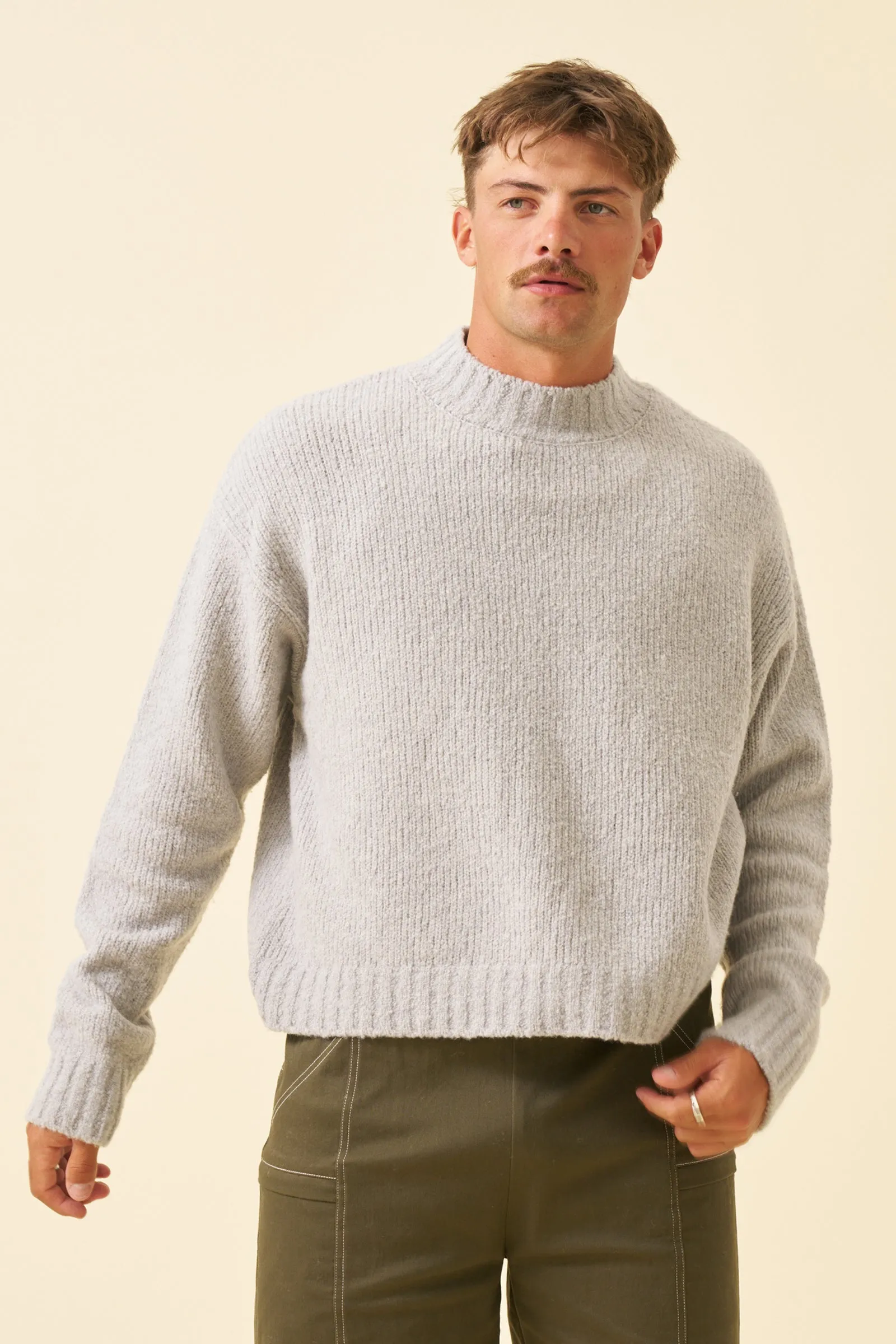 BOTHA CROPPED WOOL KNIT - GREY sold by Bound