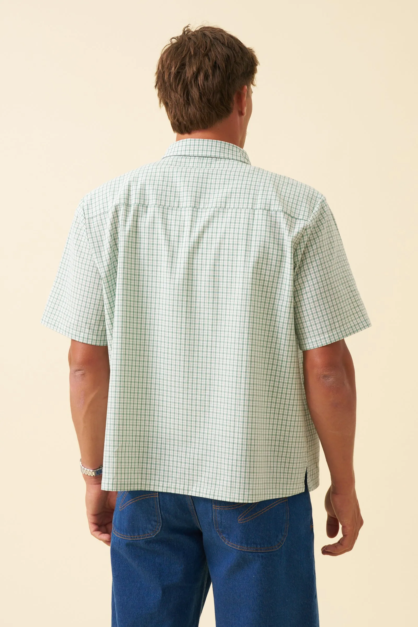 BOTHA CROPPED GINGHAM SHIRT - GREEN sold by Bound product image thumbnail 5