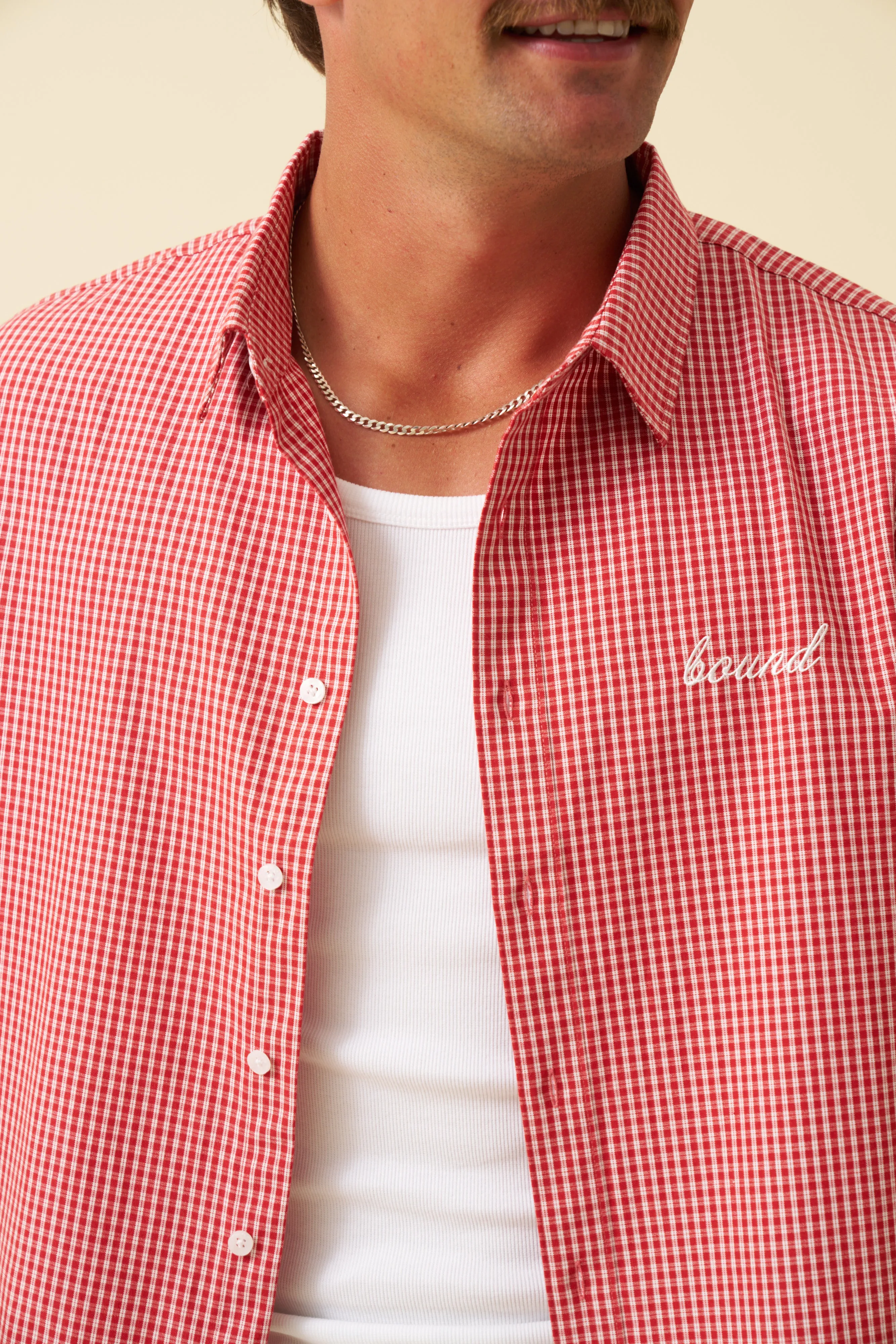 BOTHA CROPPED GINGHAM SHIRT - RED sold by Bound product image thumbnail 5