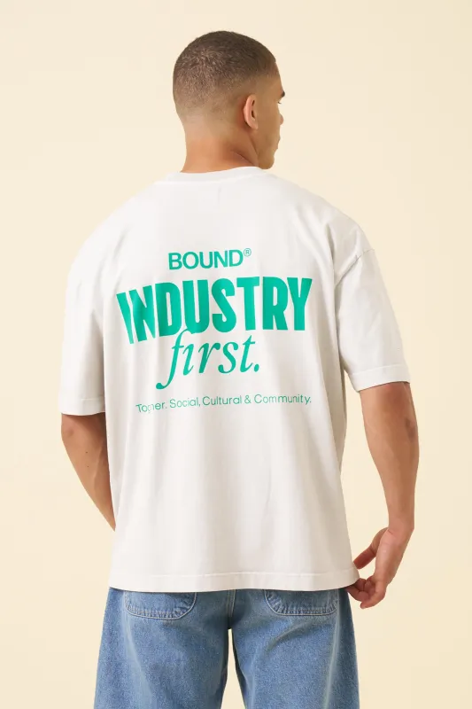 INDUSTRY FIRST TEE - WASHED LIGHT GREY sold by Bound