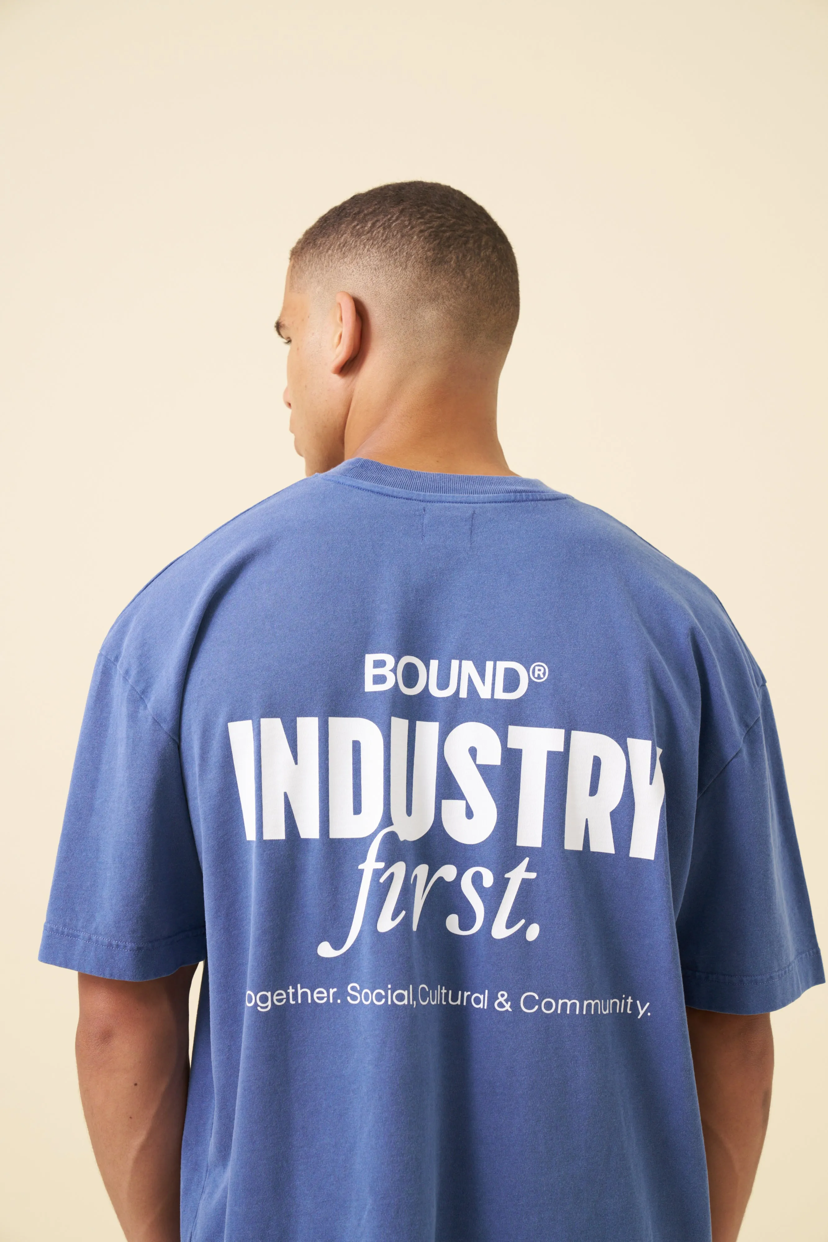 INDUSTRY FIRST TEE - WASHED LIGHT NAVY sold by Bound product image thumbnail 5