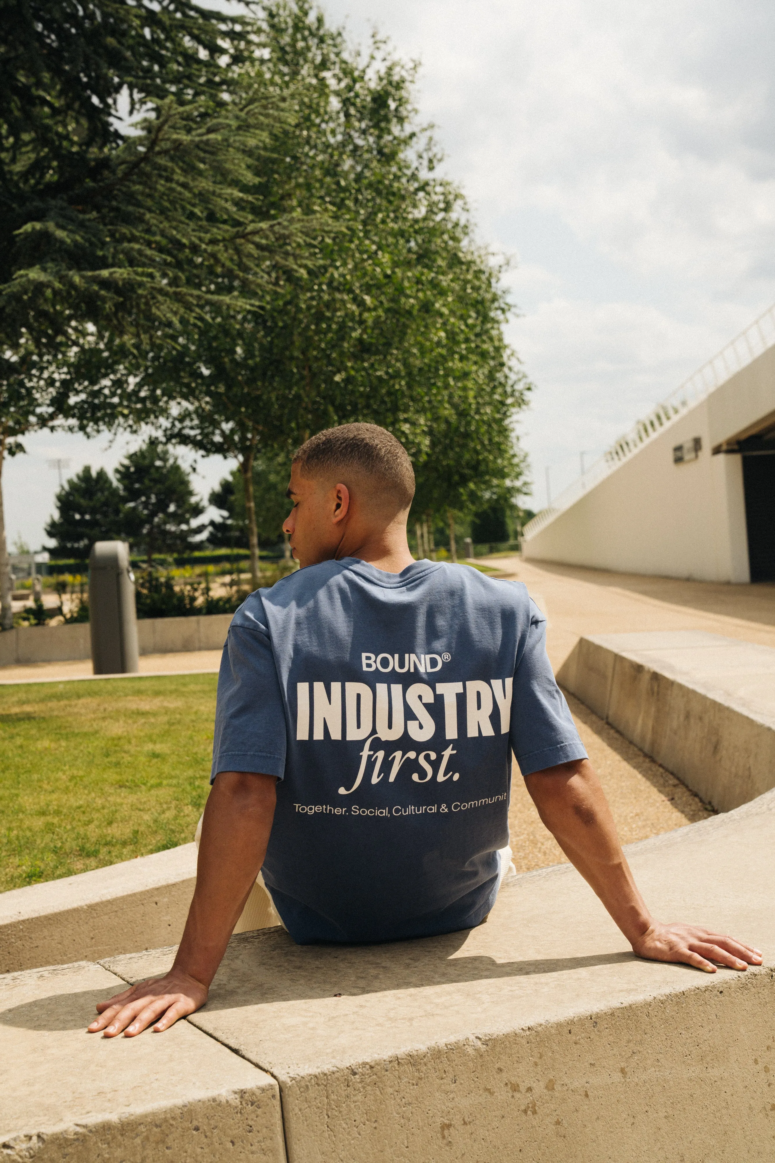 INDUSTRY FIRST TEE - WASHED LIGHT NAVY sold by Bound product image thumbnail 3