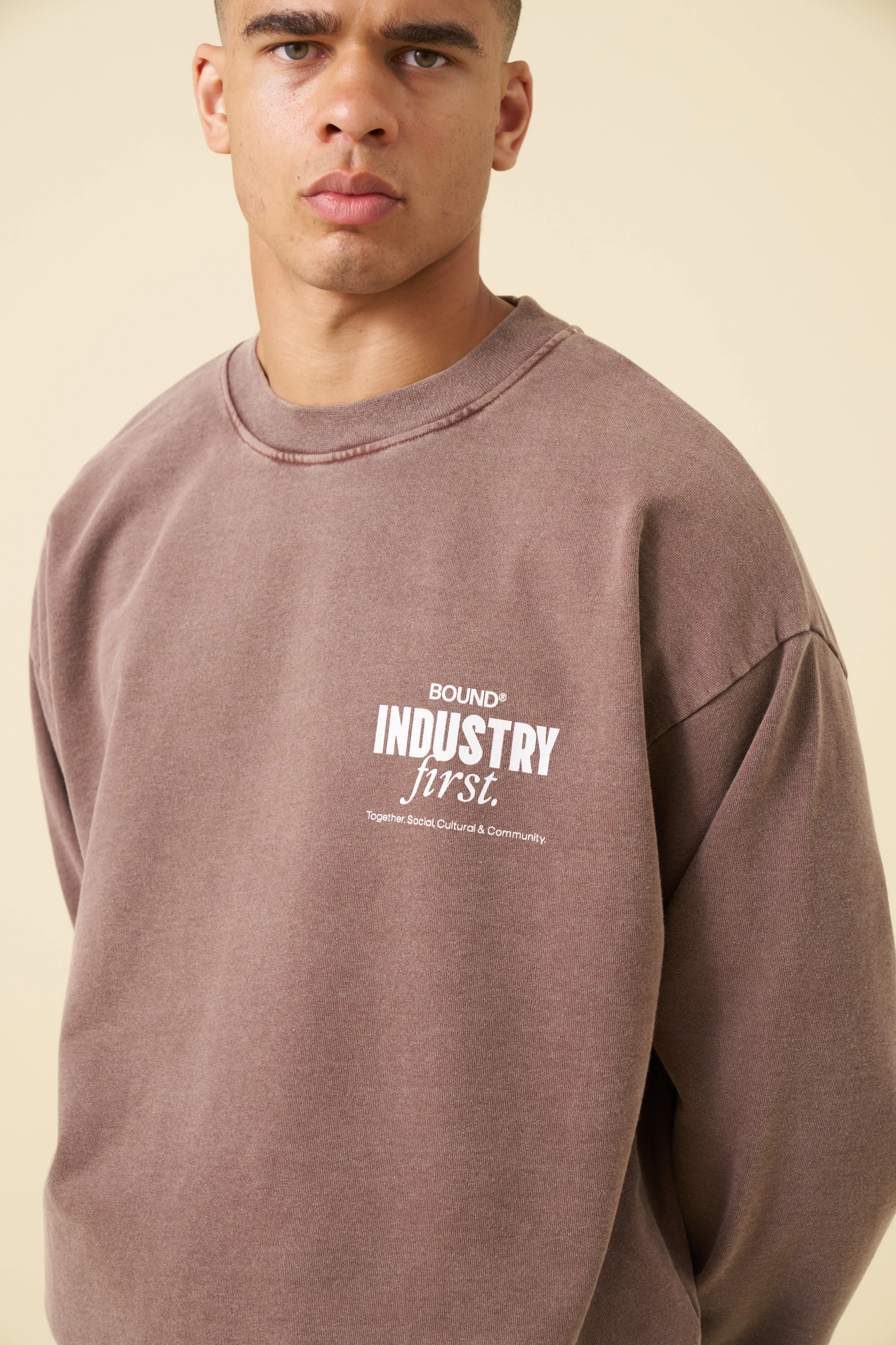 INDUSTRY FIRST SWEATER - WASHED LIGHT BROWN sold by Bound product image thumbnail 4