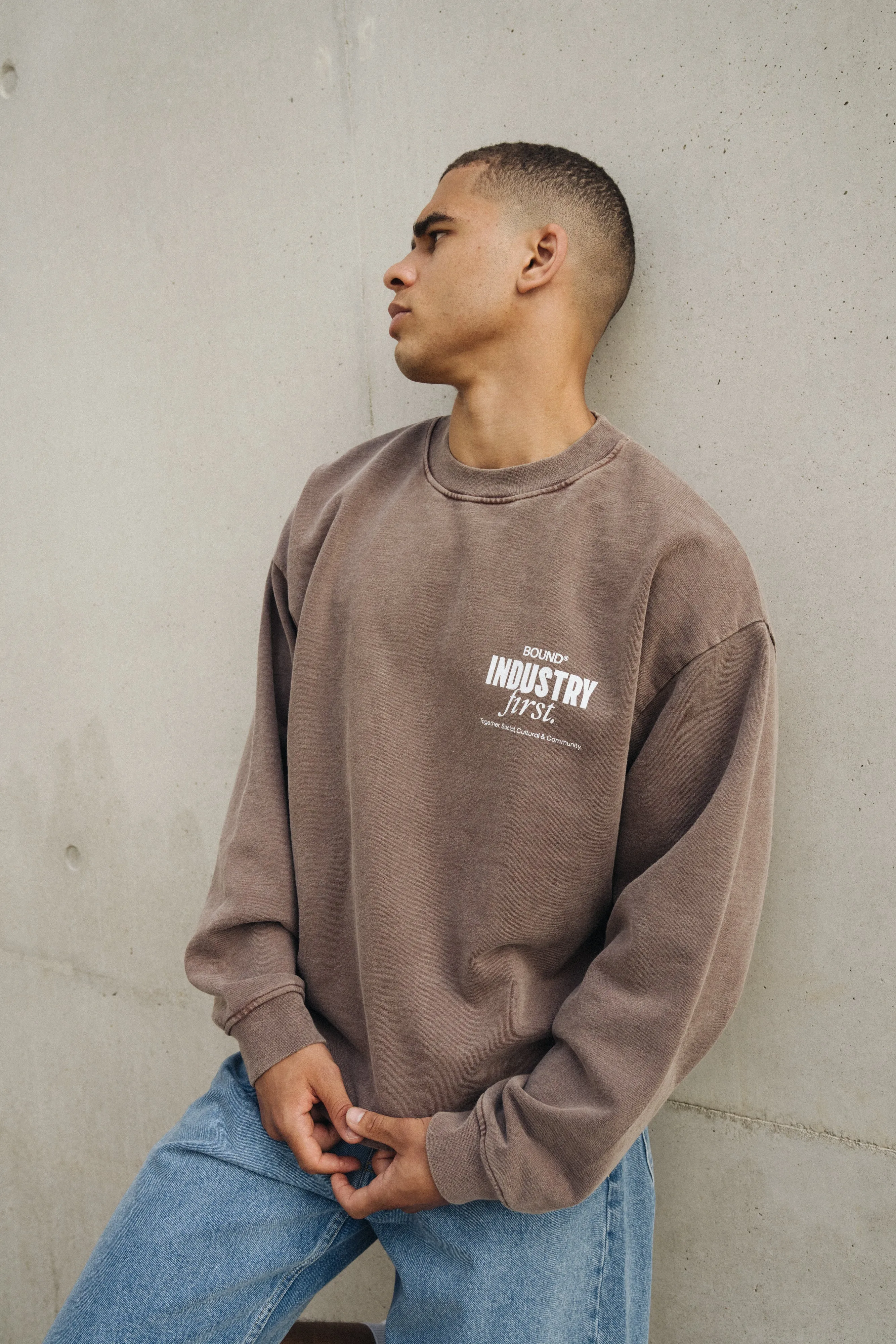 INDUSTRY FIRST SWEATER - WASHED LIGHT BROWN sold by Bound product image thumbnail 2