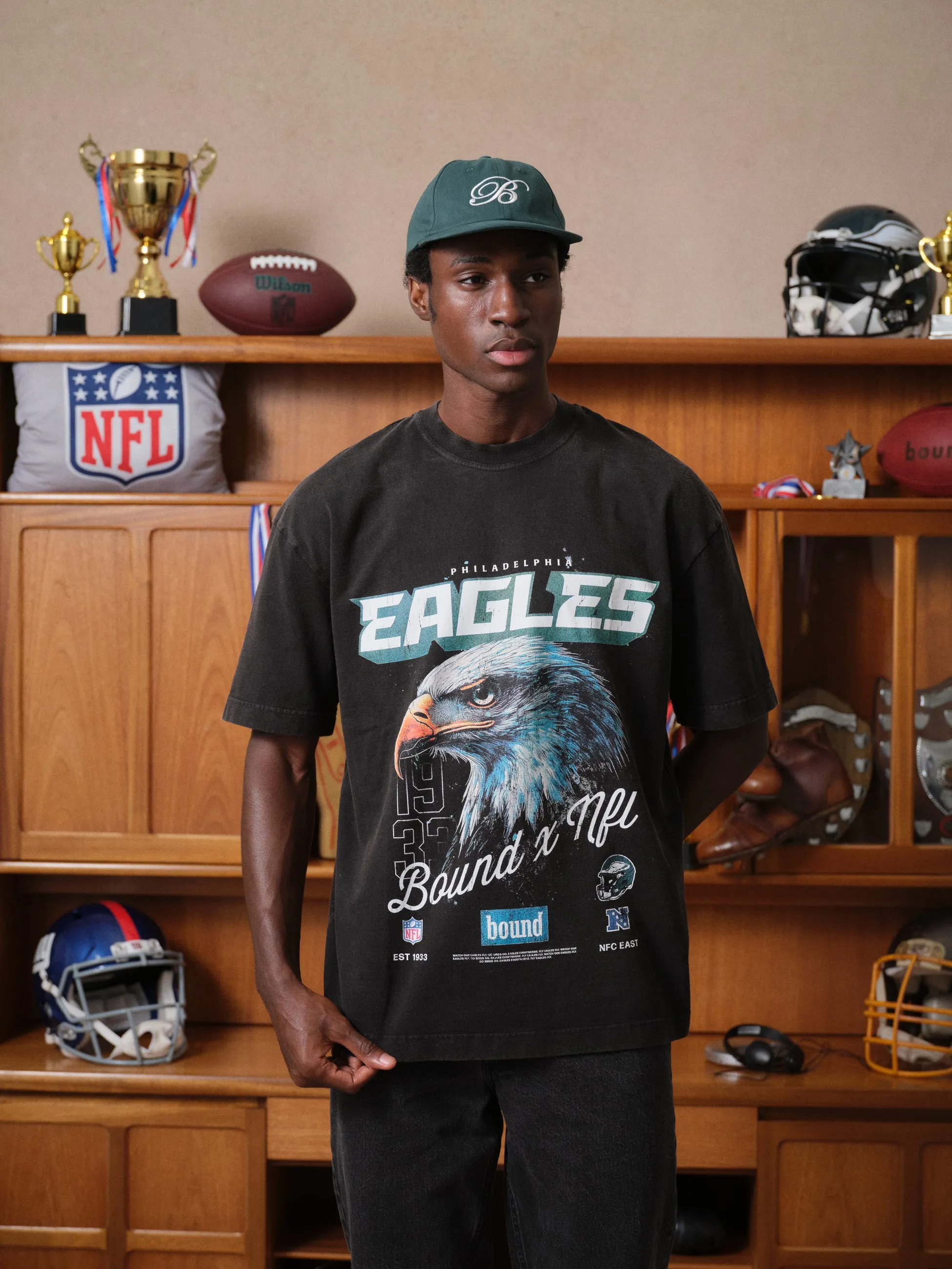 EAGLES RETRO TEE - VINTAGE WASHED BLACK sold by Bound product image thumbnail 5