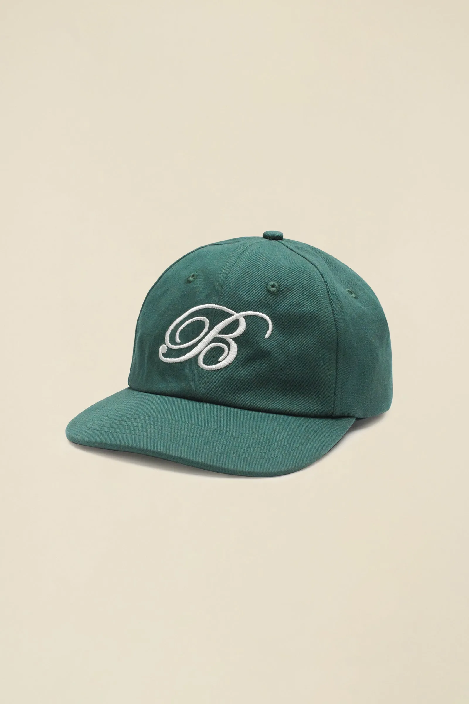 SCRIPT EMBROIDERED 6 PANEL CAP - FOREST GREEN sold by Bound