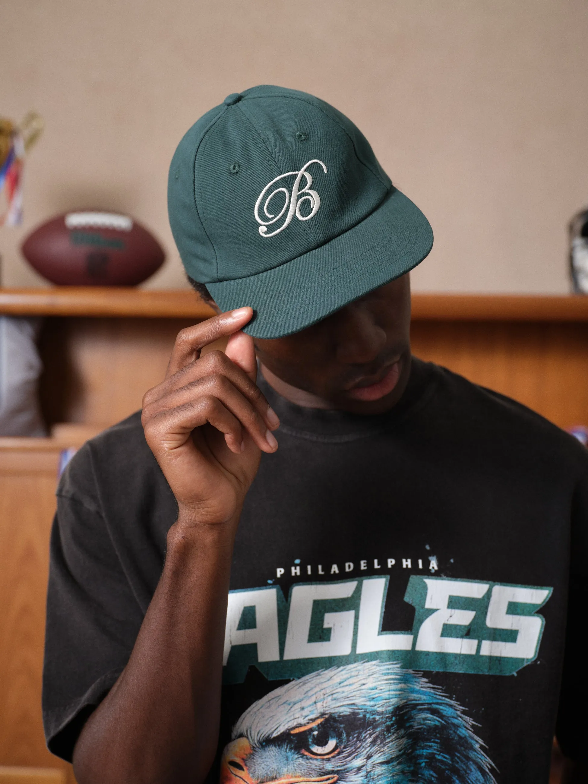 SCRIPT EMBROIDERED 6 PANEL CAP - FOREST GREEN sold by Bound product image thumbnail 2