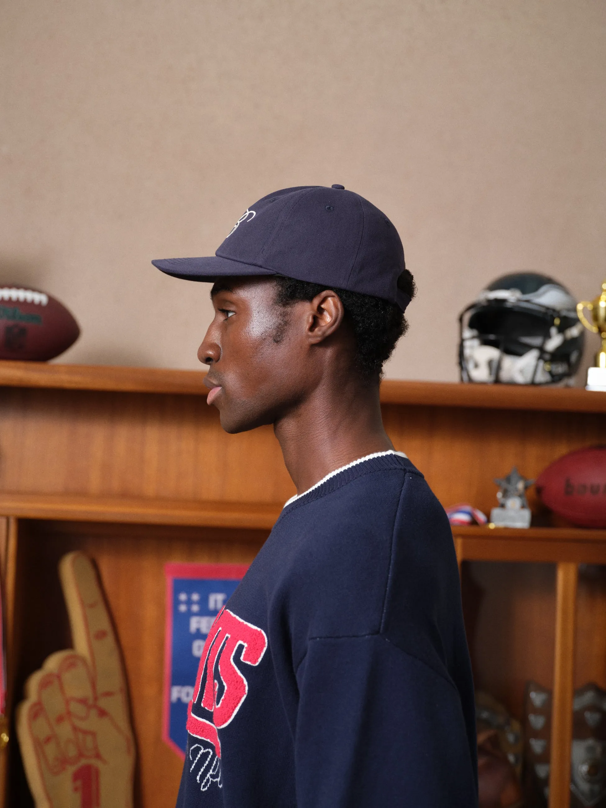 SCRIPT EMBROIDERED 6 PANEL CAP - NAVY sold by Bound product image thumbnail 4