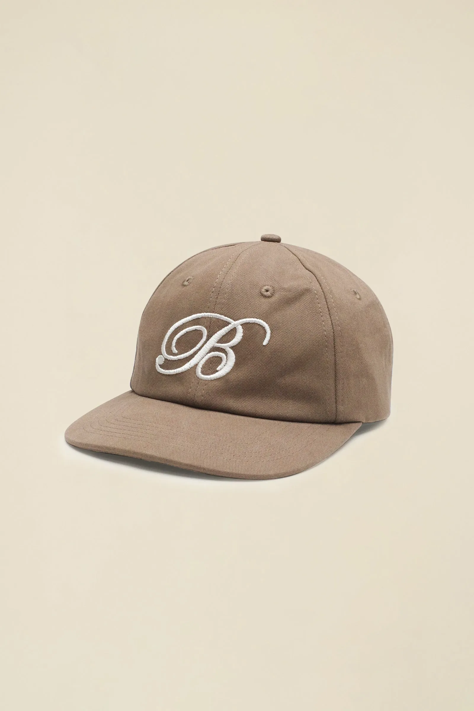 SCRIPT EMBROIDERED 6 PANEL CAP - MUSHROOM sold by Bound