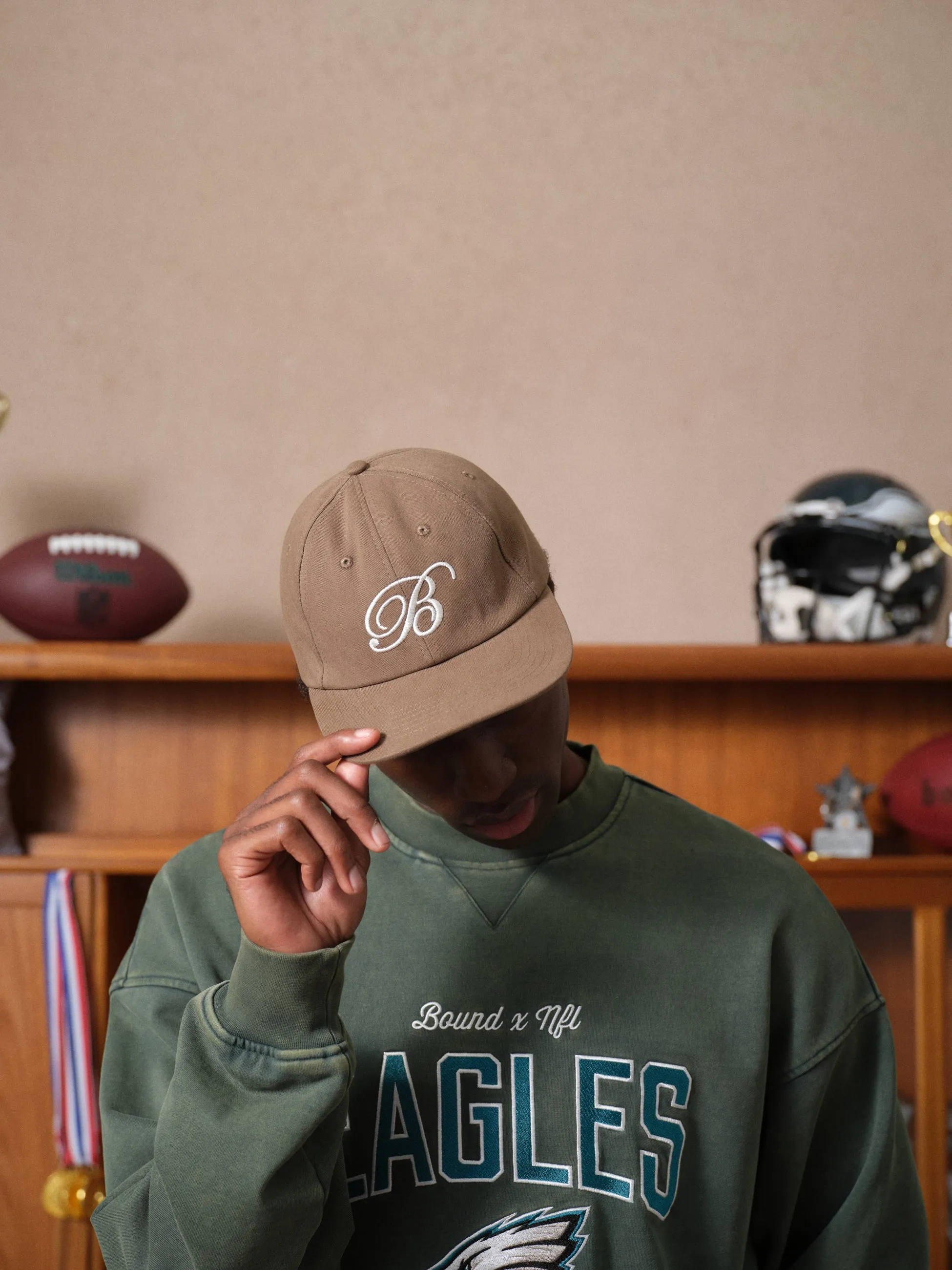 SCRIPT EMBROIDERED 6 PANEL CAP - MUSHROOM sold by Bound product image thumbnail 2