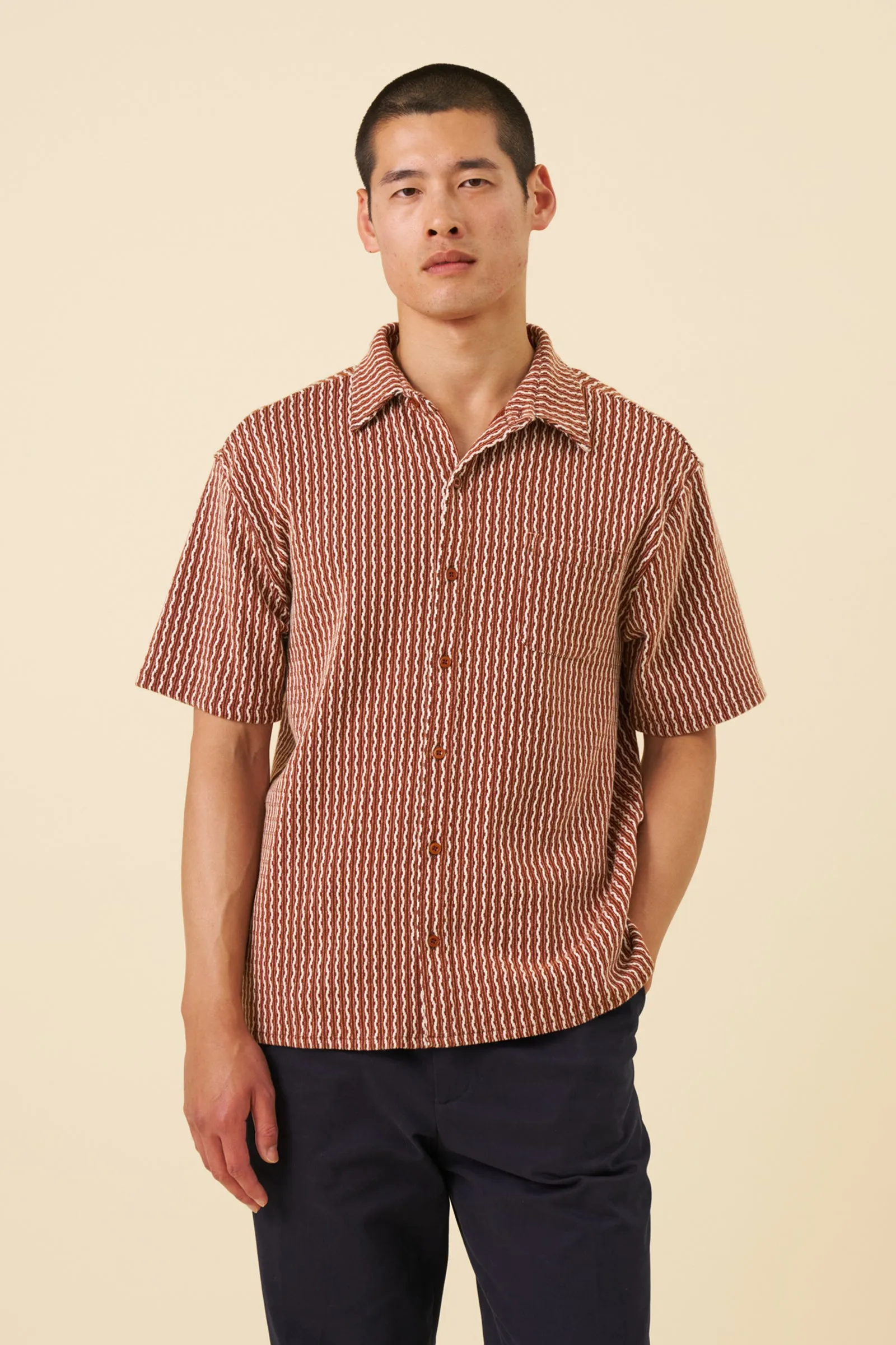 CASTRO WOVEN POLO - RUST sold by Bound