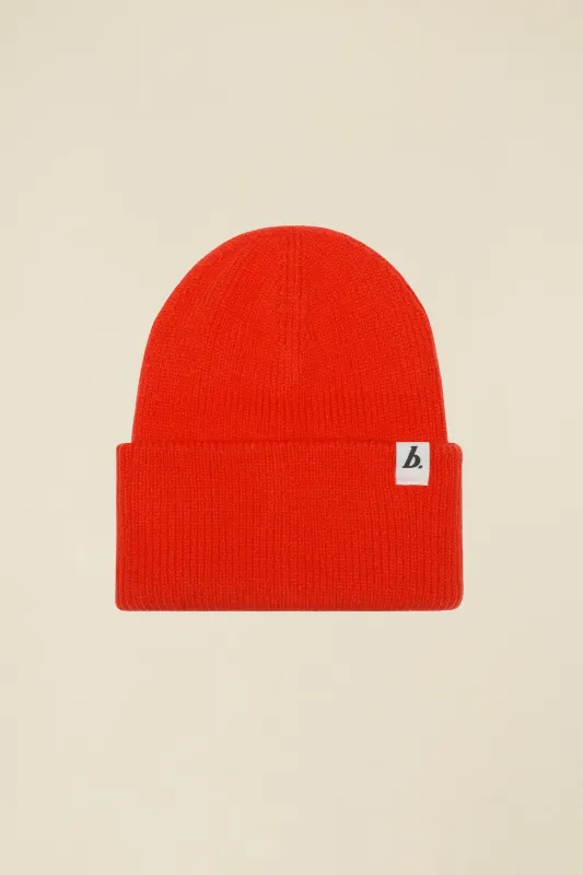 OVERSIZED RECYCLED CUFFED LABEL BEANIE - ORANGE sold by Bound