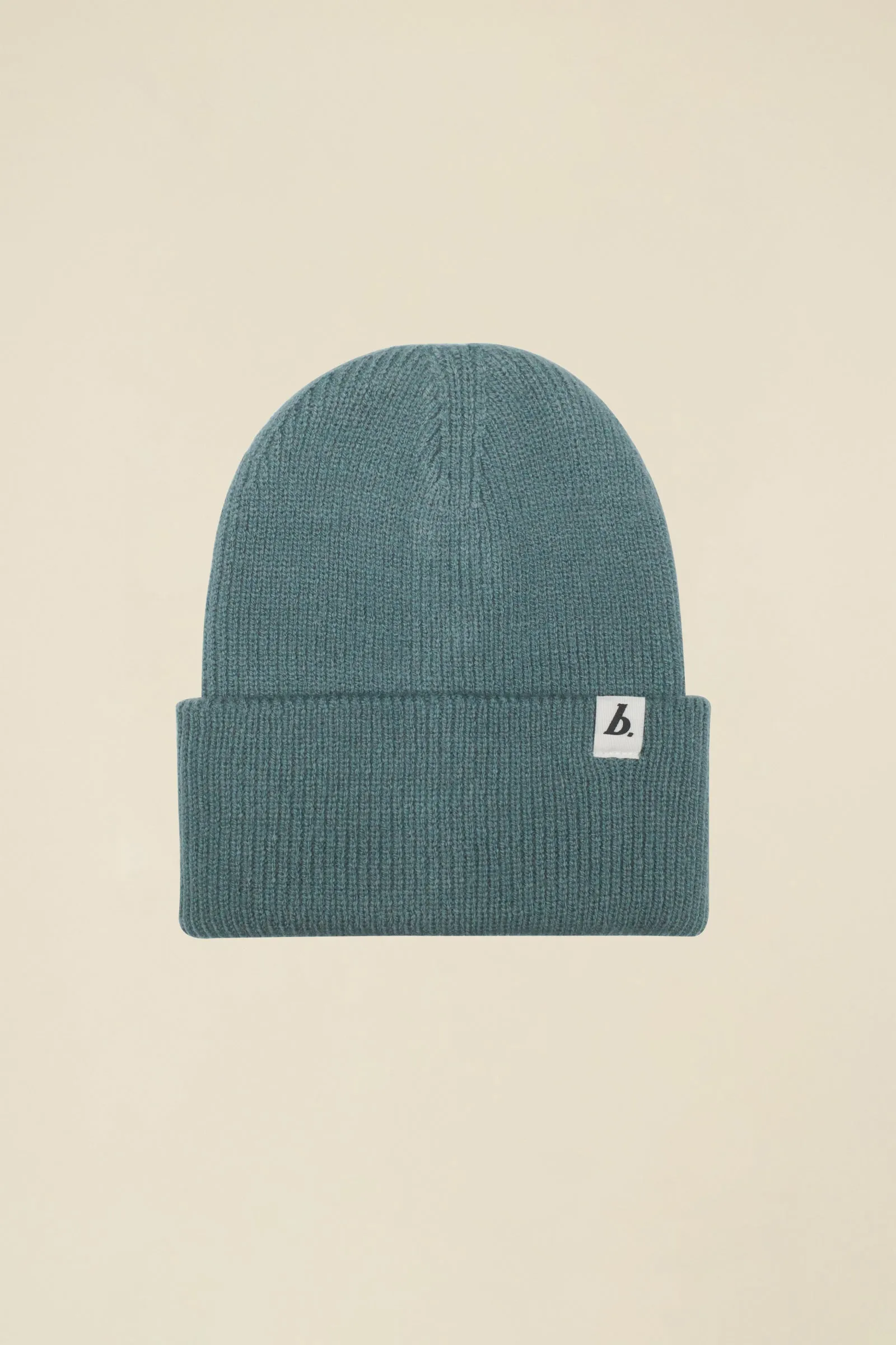 OVERSIZED RECYCLED CUFFED LABEL BEANIE - GREEN sold by Bound