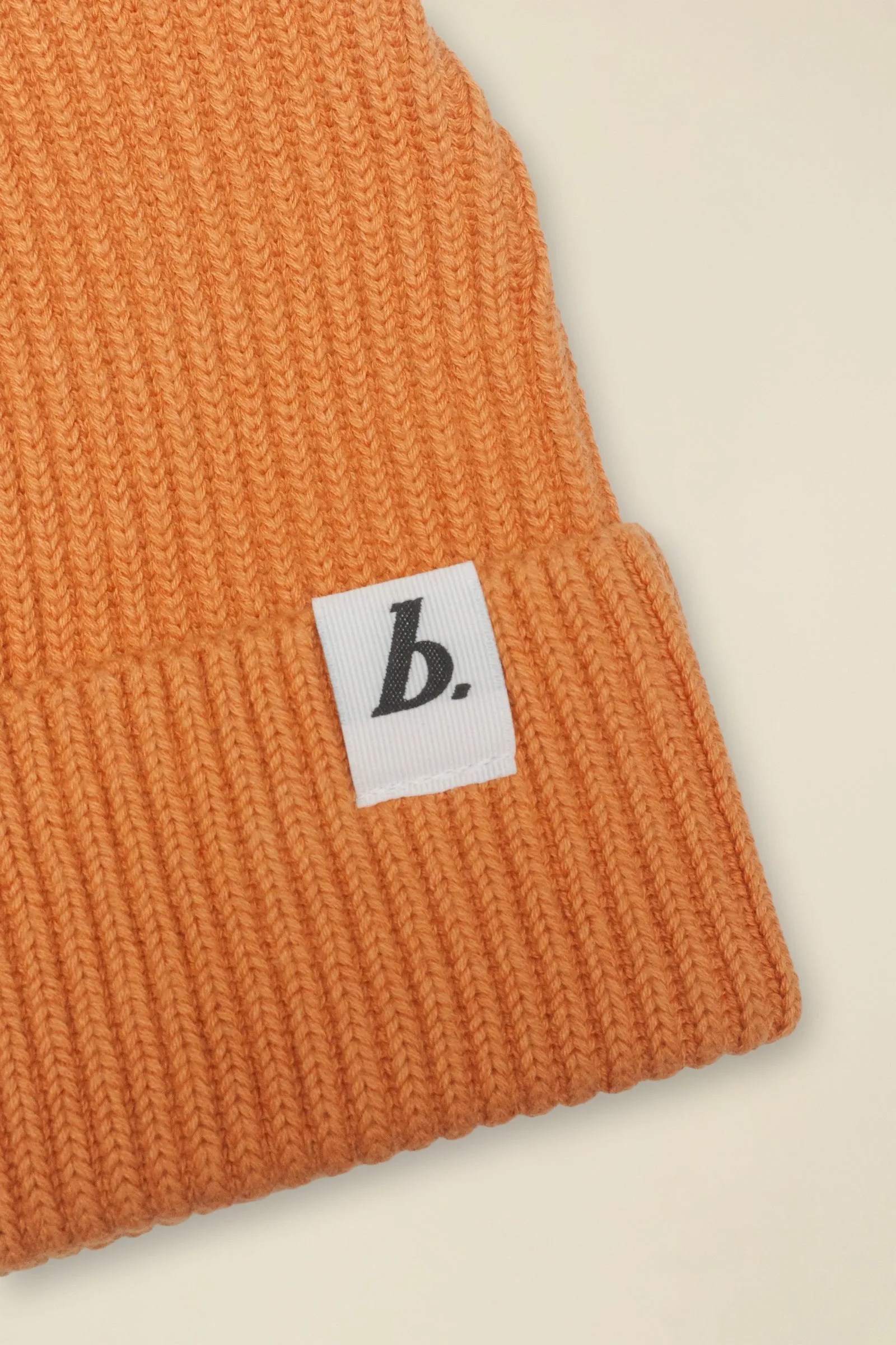 ORGANIC FISHERMAN RIBBED LABEL BEANIE - AMBER sold by Bound product image thumbnail 2