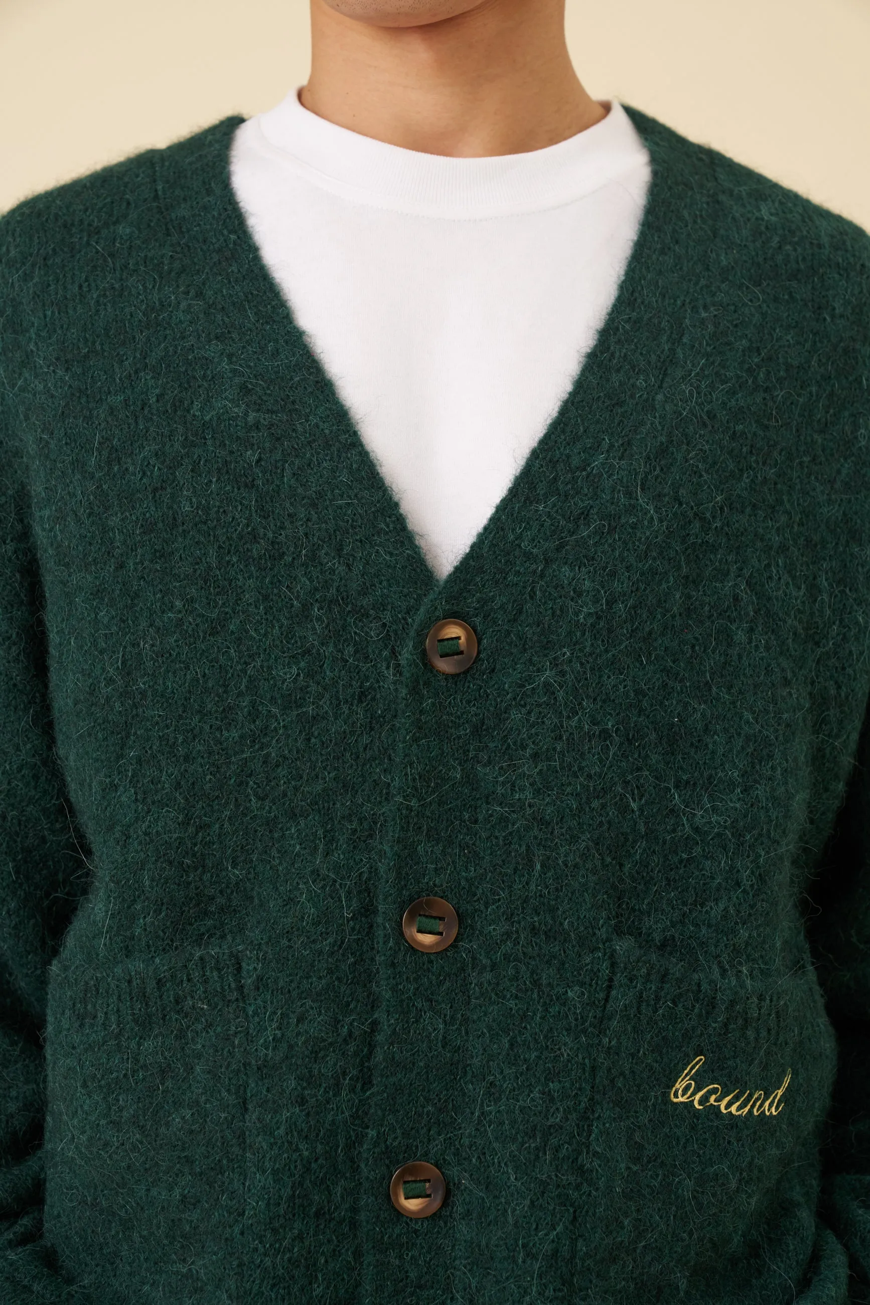 PARKER ALPACA CARDIGAN - BOTTLE GREEN sold by Bound product image thumbnail 4