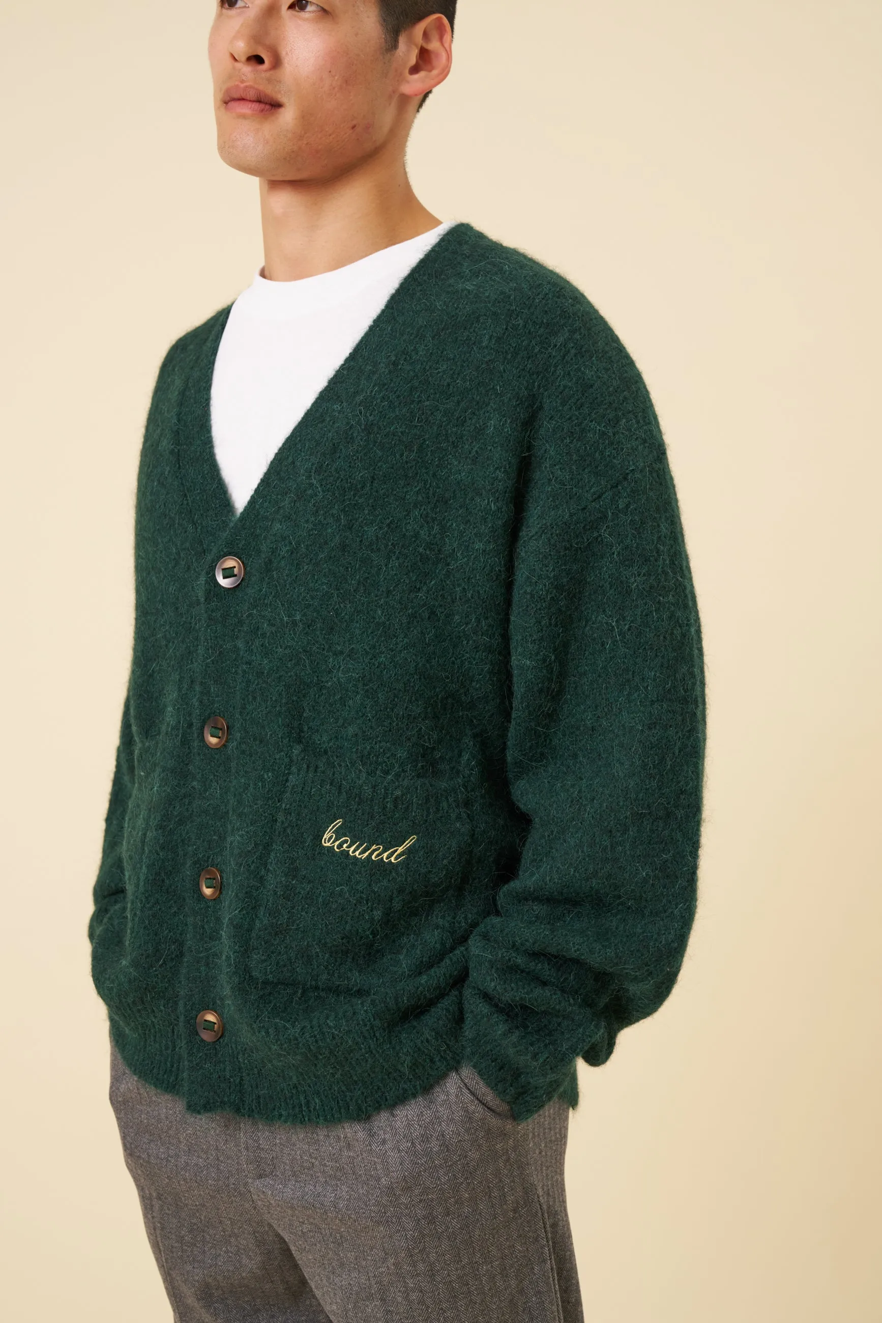 PARKER ALPACA CARDIGAN - BOTTLE GREEN sold by Bound product image thumbnail 3