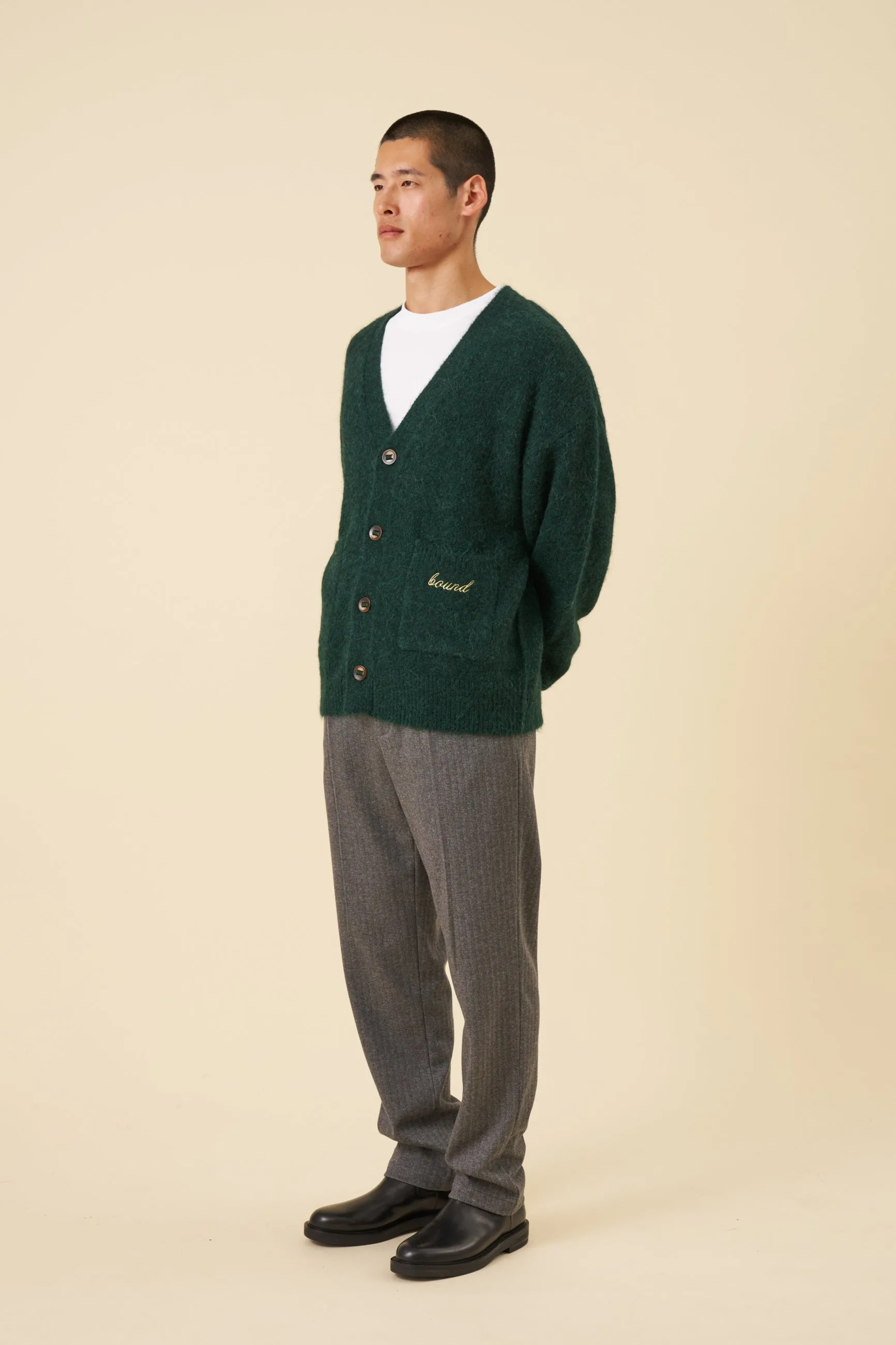 PARKER ALPACA CARDIGAN - BOTTLE GREEN sold by Bound product image thumbnail 2