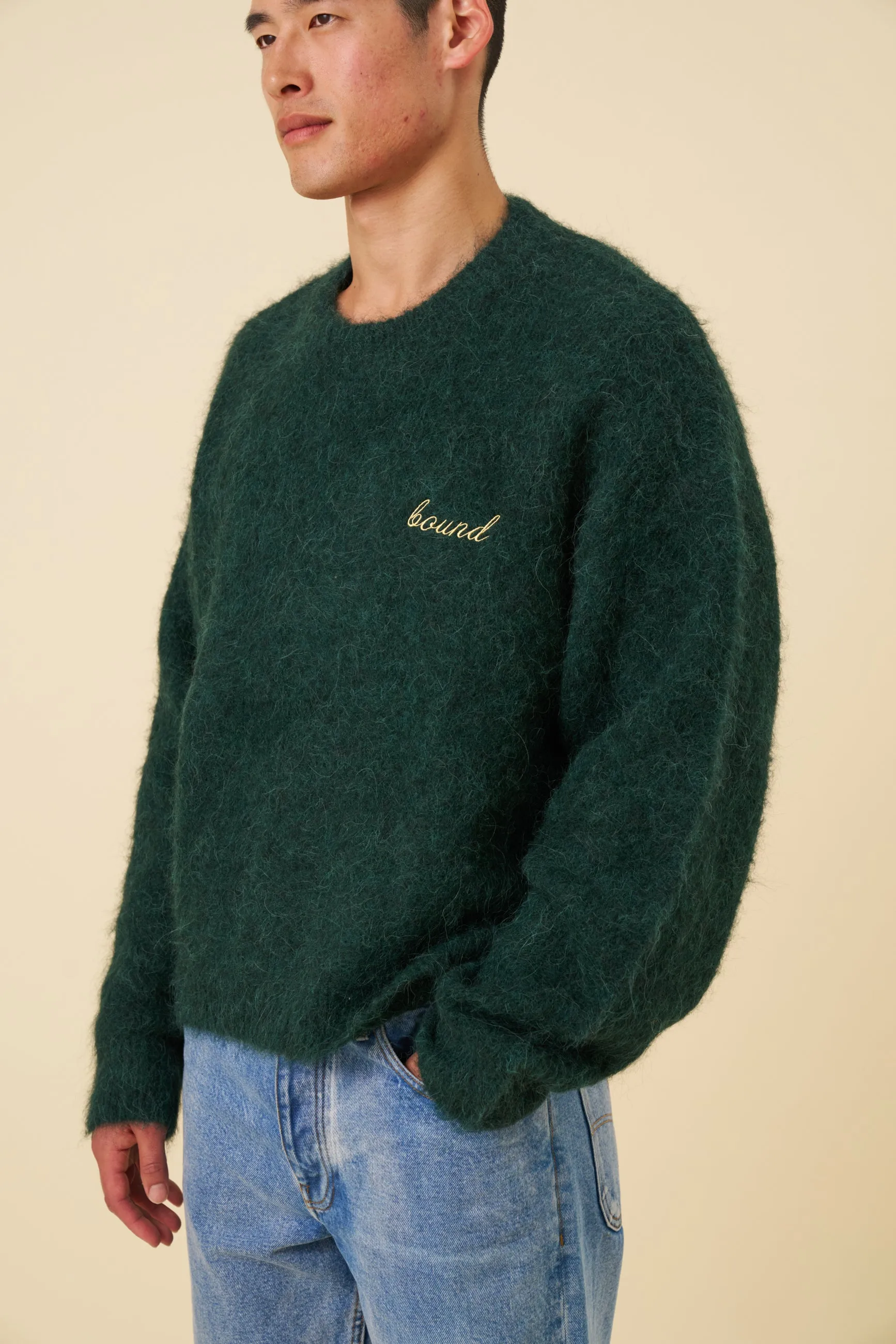 DEXTER CROPPED ALPACA KNIT - FOREST GREEN sold by Bound product image thumbnail 2