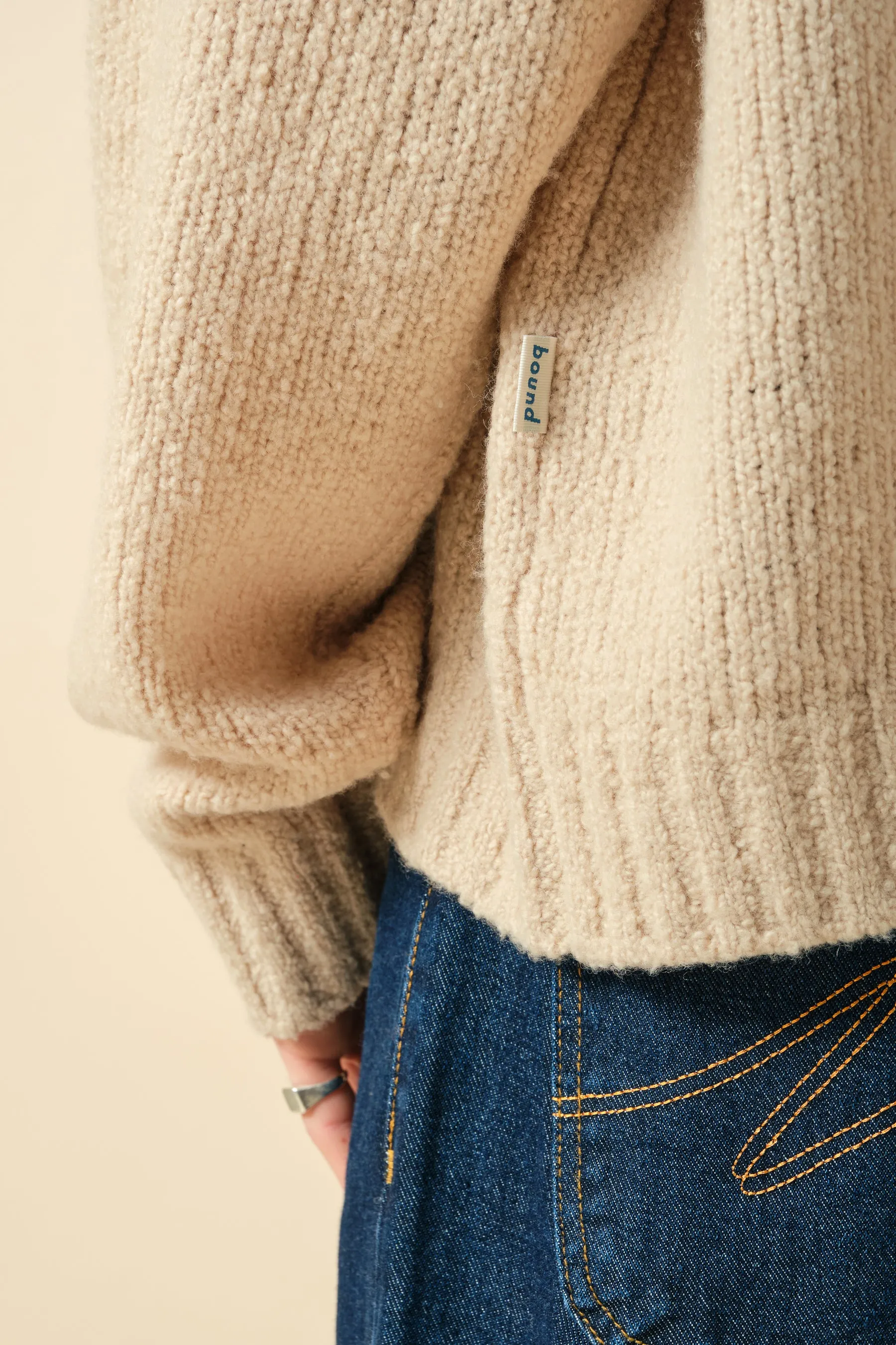 CROPPED WOOL KNIT - SAND sold by Bound product image thumbnail 5