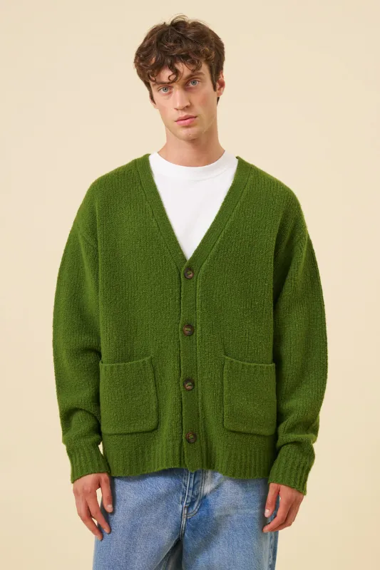 RYE GREEN WOOL CARDIGAN sold by Bound