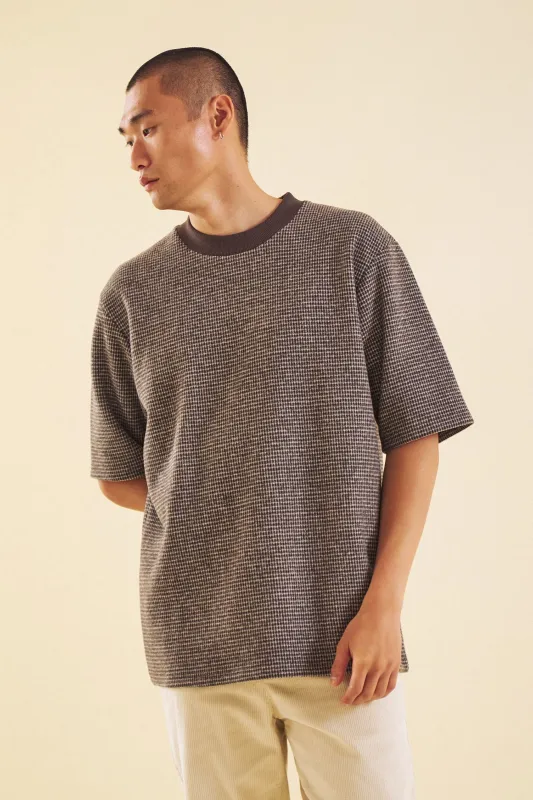 LUMBER BROWN CHECK SWEATER TEE sold by Bound