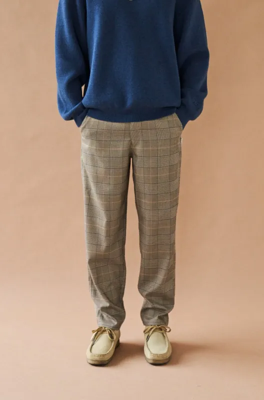 EVERETT GREY CHECK STRAIGHT TROUSER sold by Bound