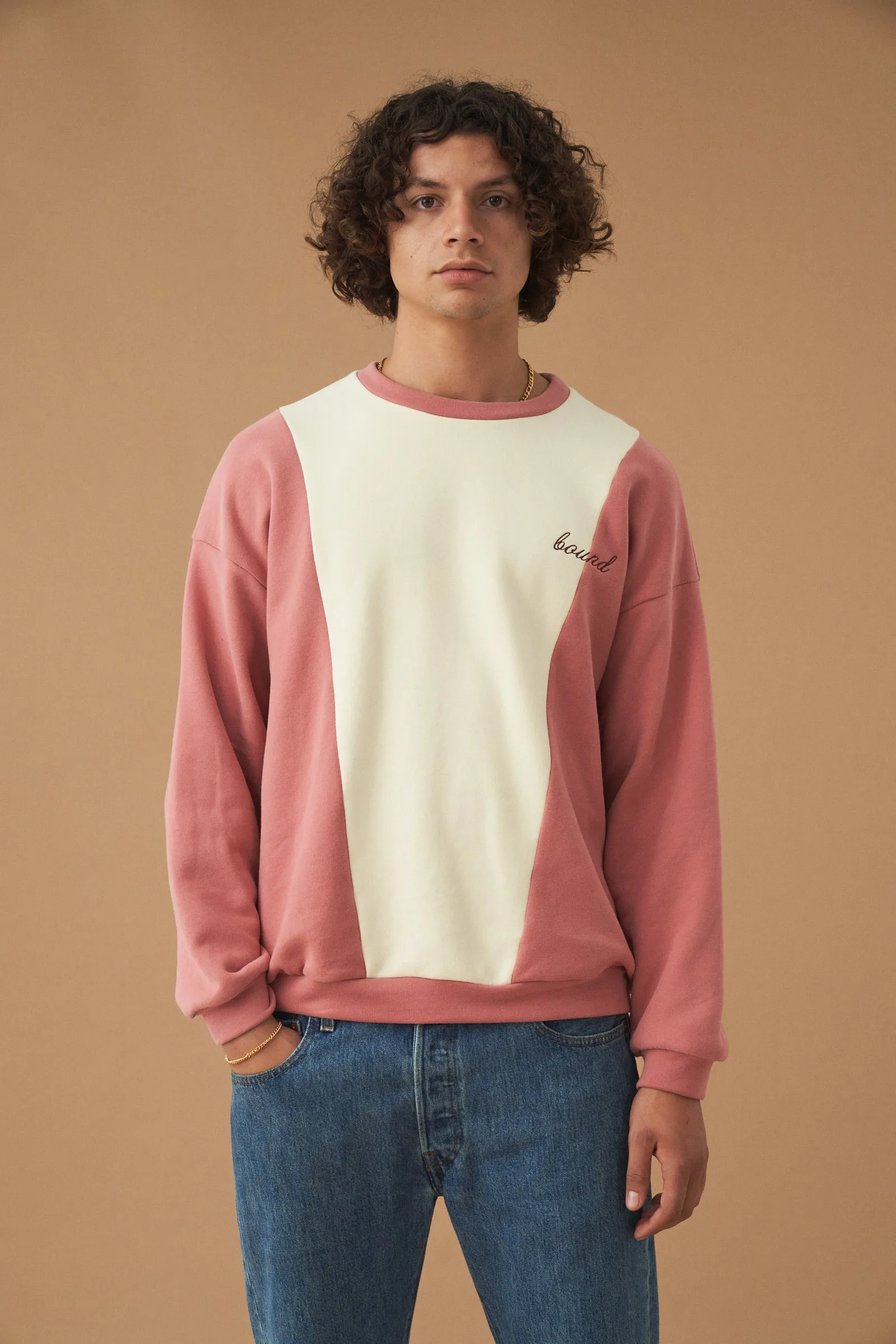 BERRY CRÈME PANEL SWEATER sold by Bound