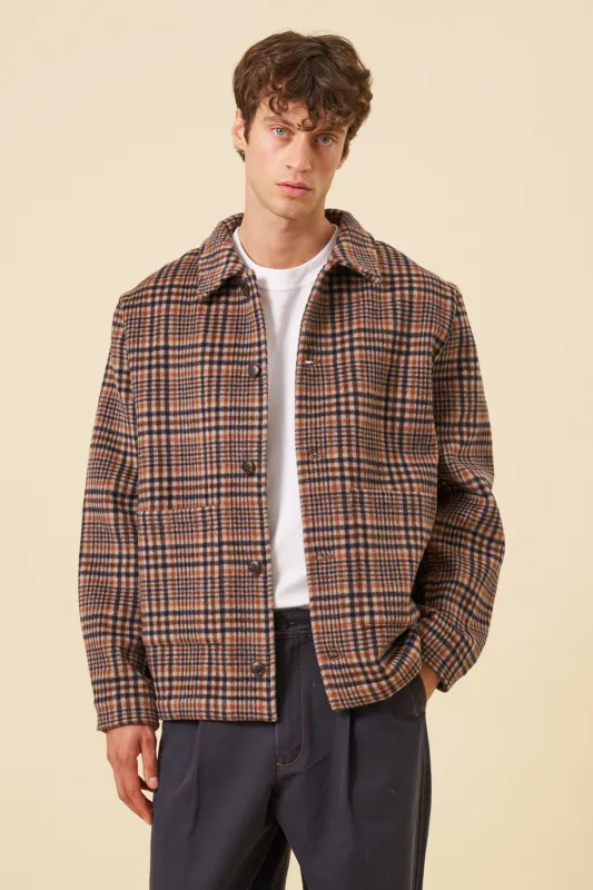 BARTON CHECK WOOL BUTTON JACKET sold by Bound