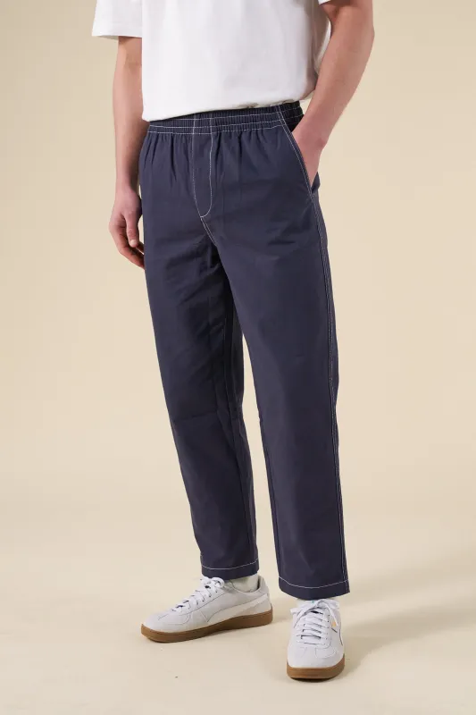 CONTRAST RIPSTOP CANVAS TROUSER - MID BLUE sold by Bound