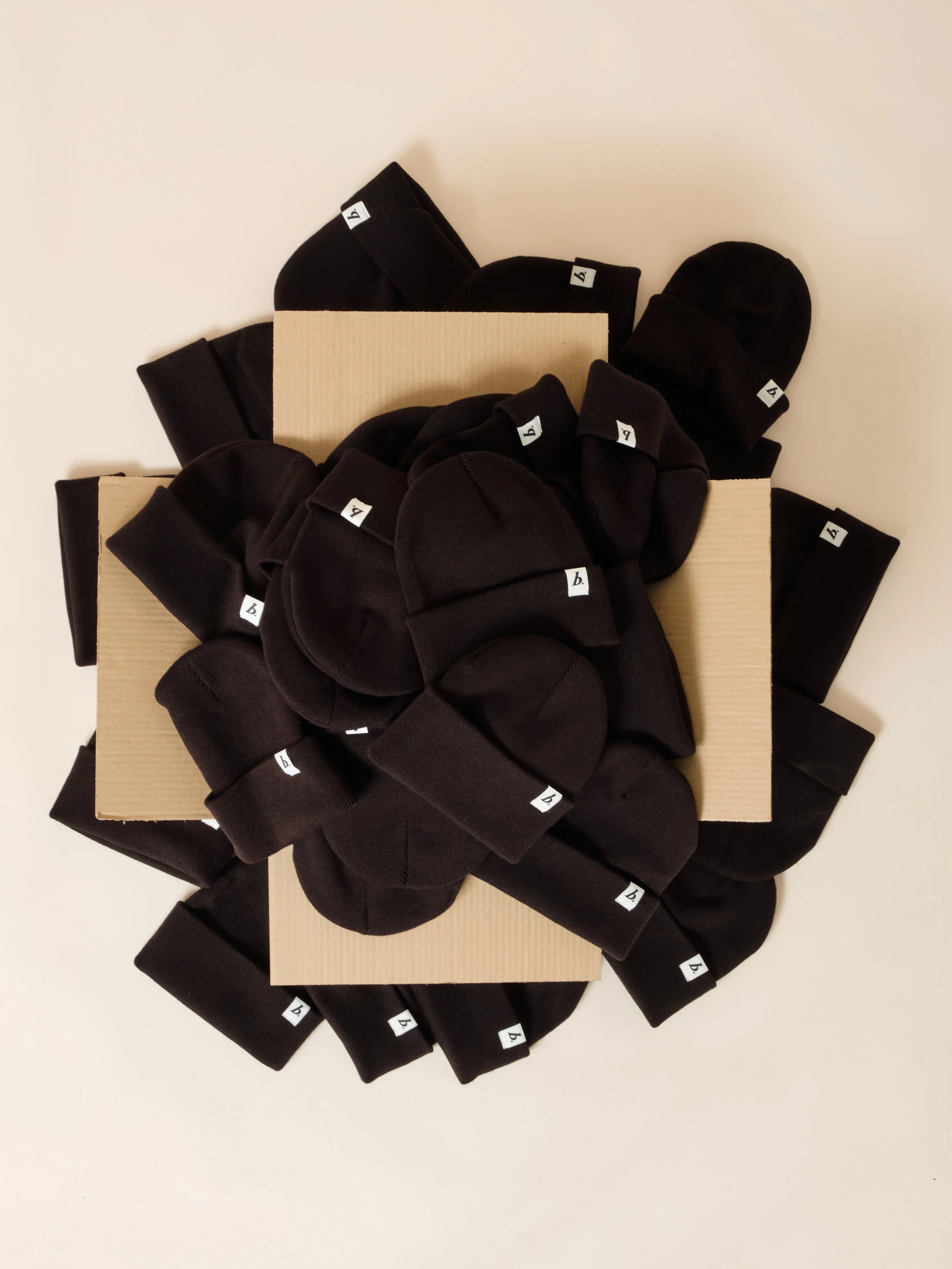 STAMP CUFFED LABEL BEANIE - BLACK sold by Bound product image thumbnail 2